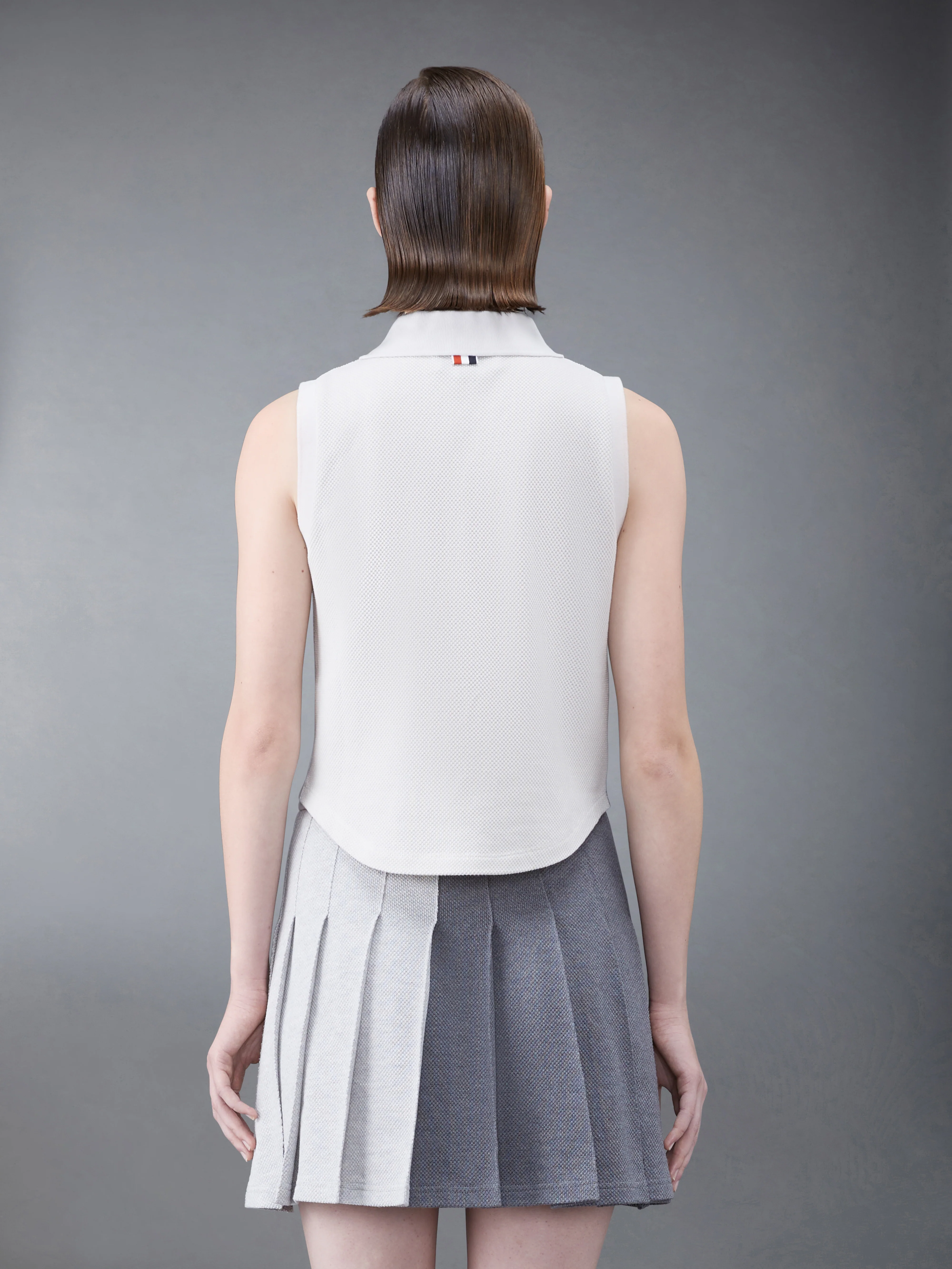 Fun-Mix Textured Cotton Tuck Sleeveless Polo