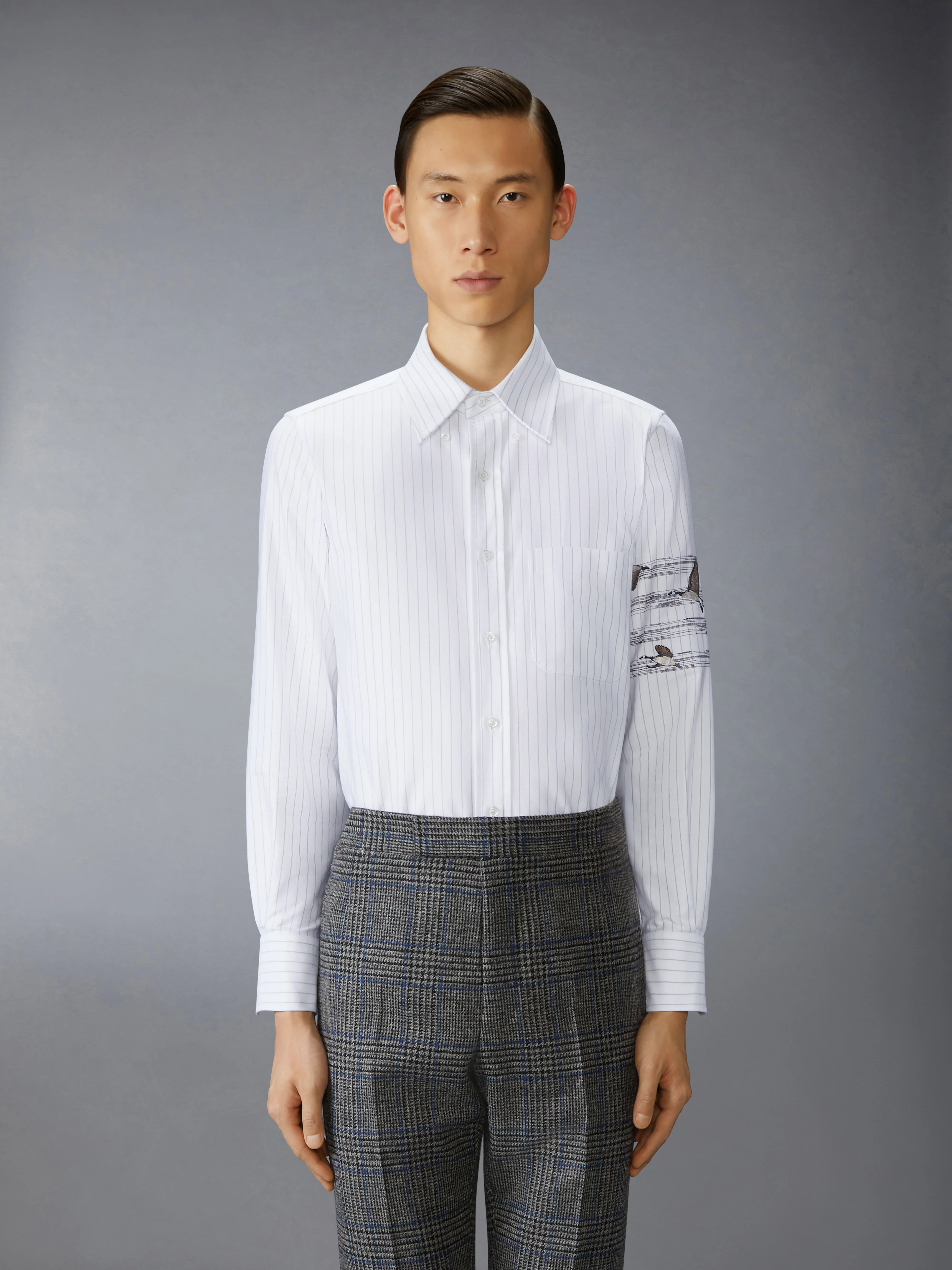 GEESE 4-BAR PINSTRIPE OXFORD SHIRT