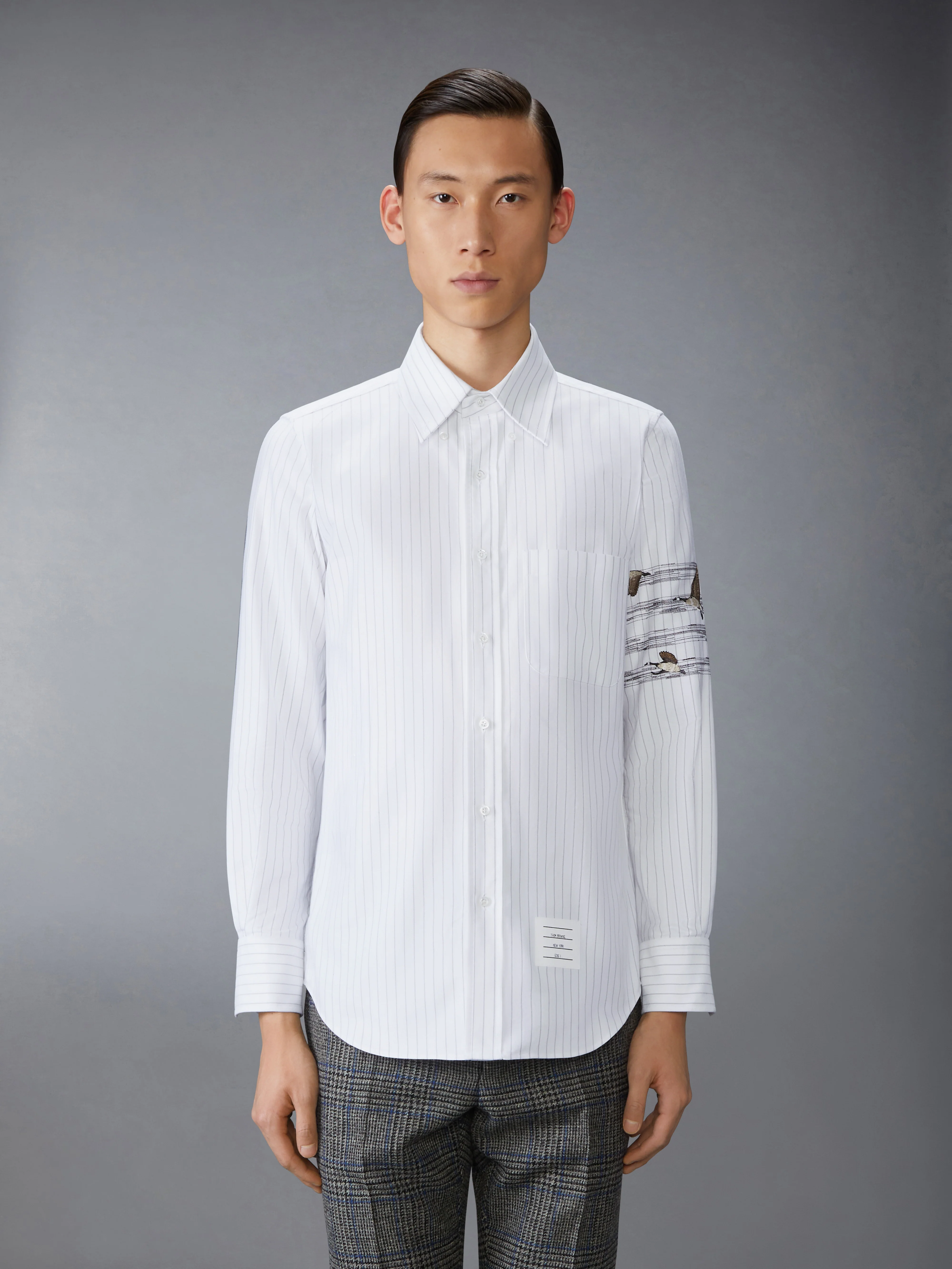 GEESE 4-BAR PINSTRIPE OXFORD SHIRT