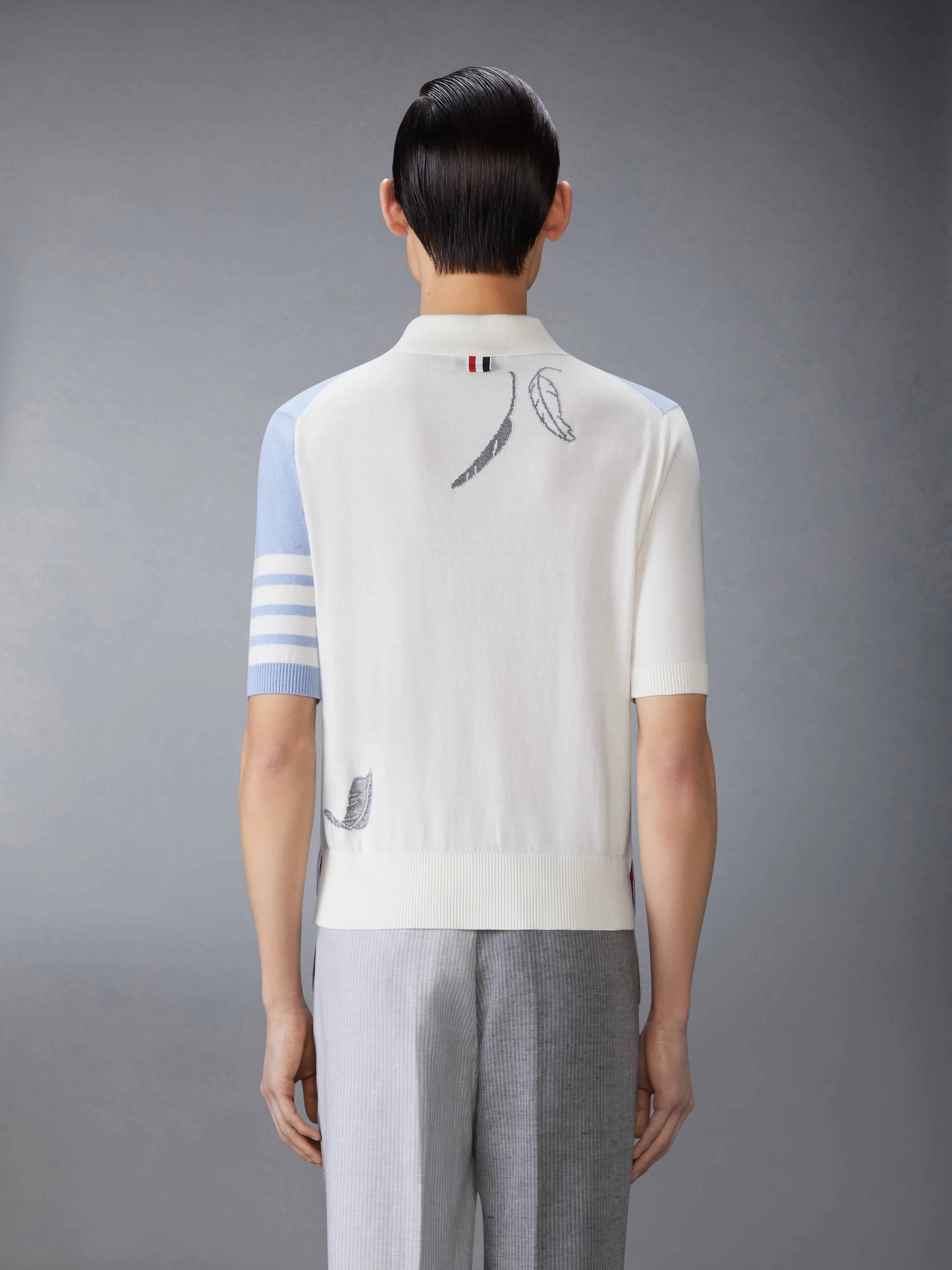 FUNMIX FEATHER INTARSIA 4-BAR POLO