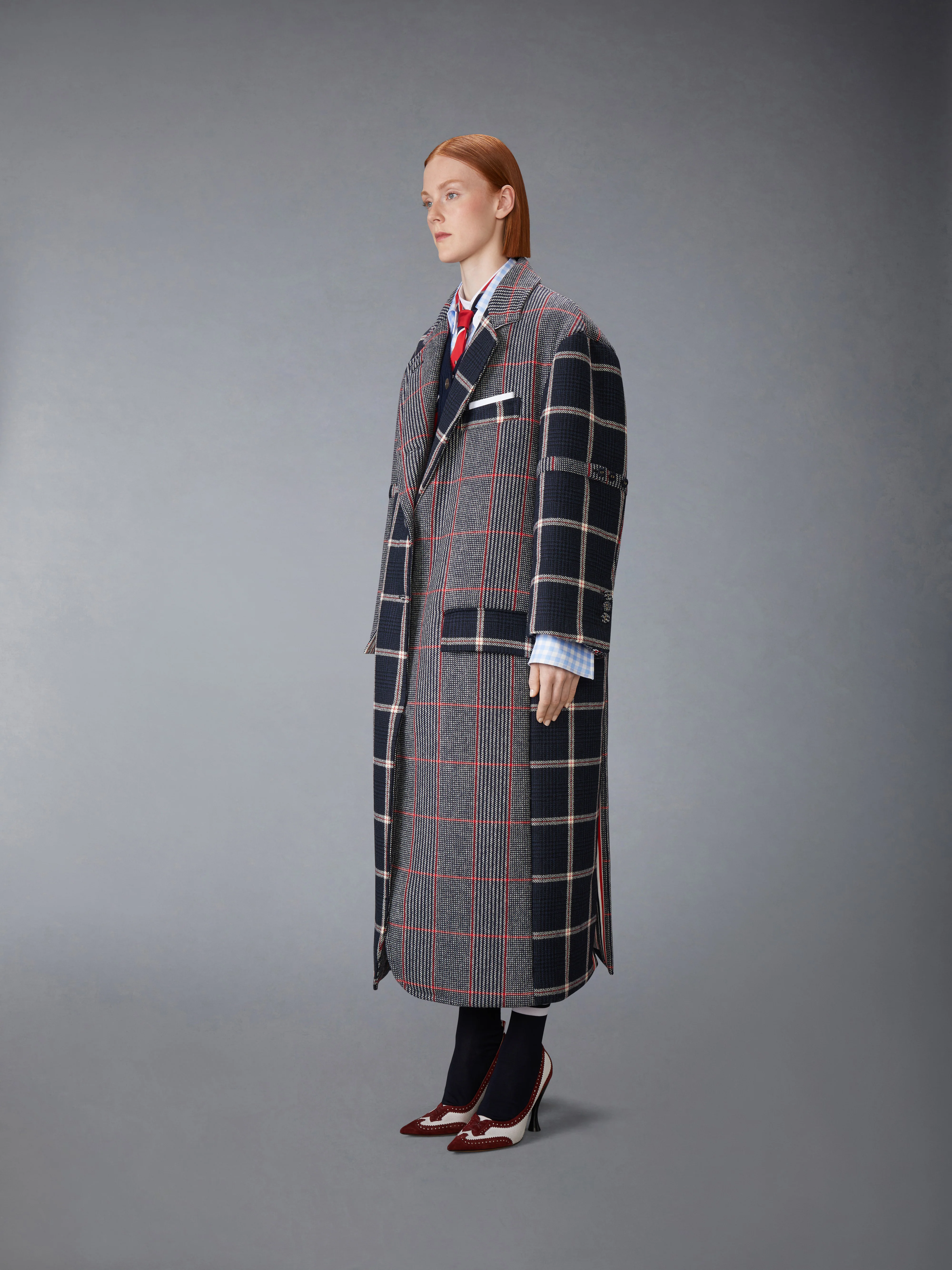 FUNMIX PRINCE OF WALES ARMBAND OVERCOAT