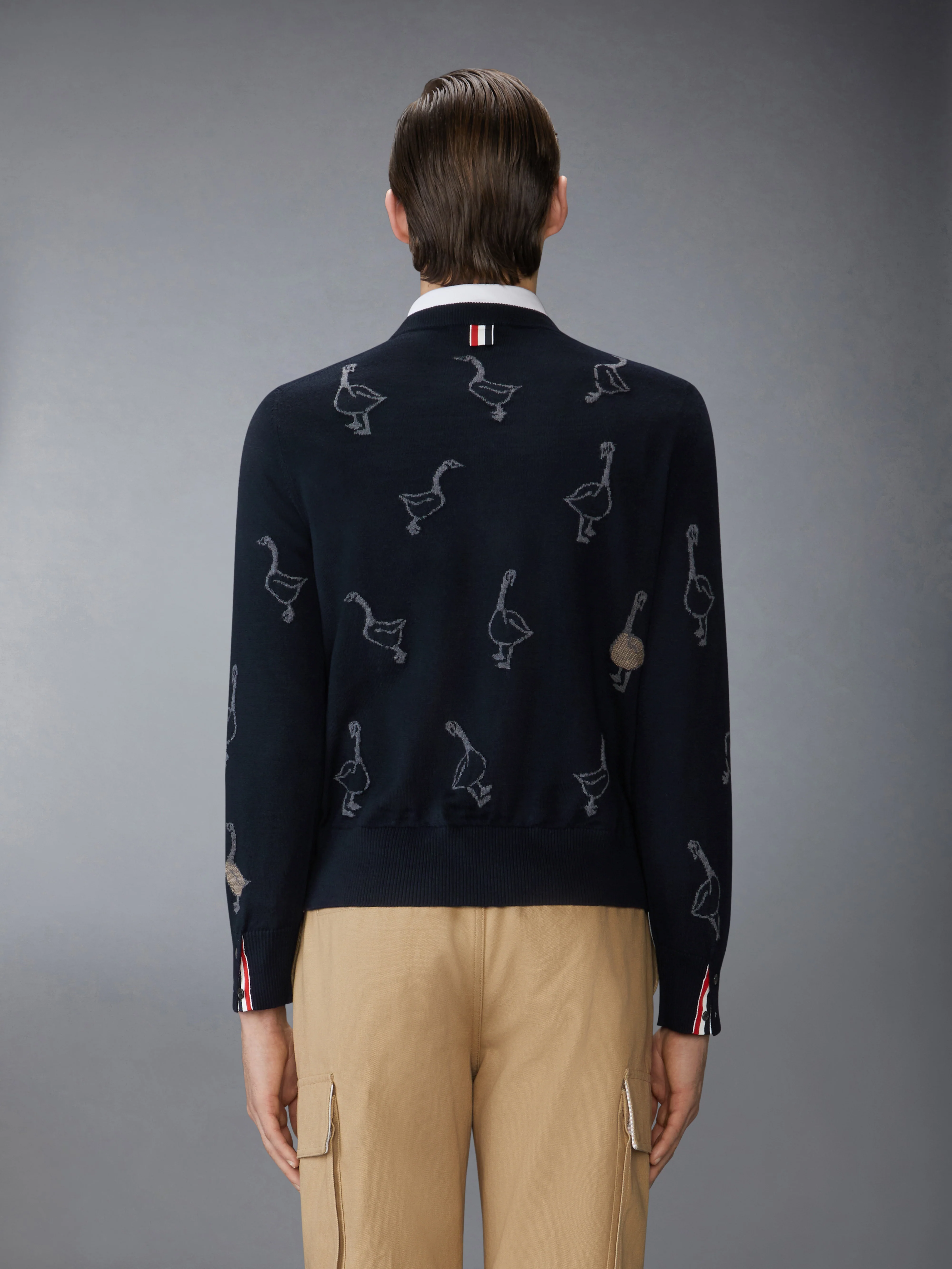 GEESE INTARSIA MERINO WOOL RELAXED FIT PULLOVER