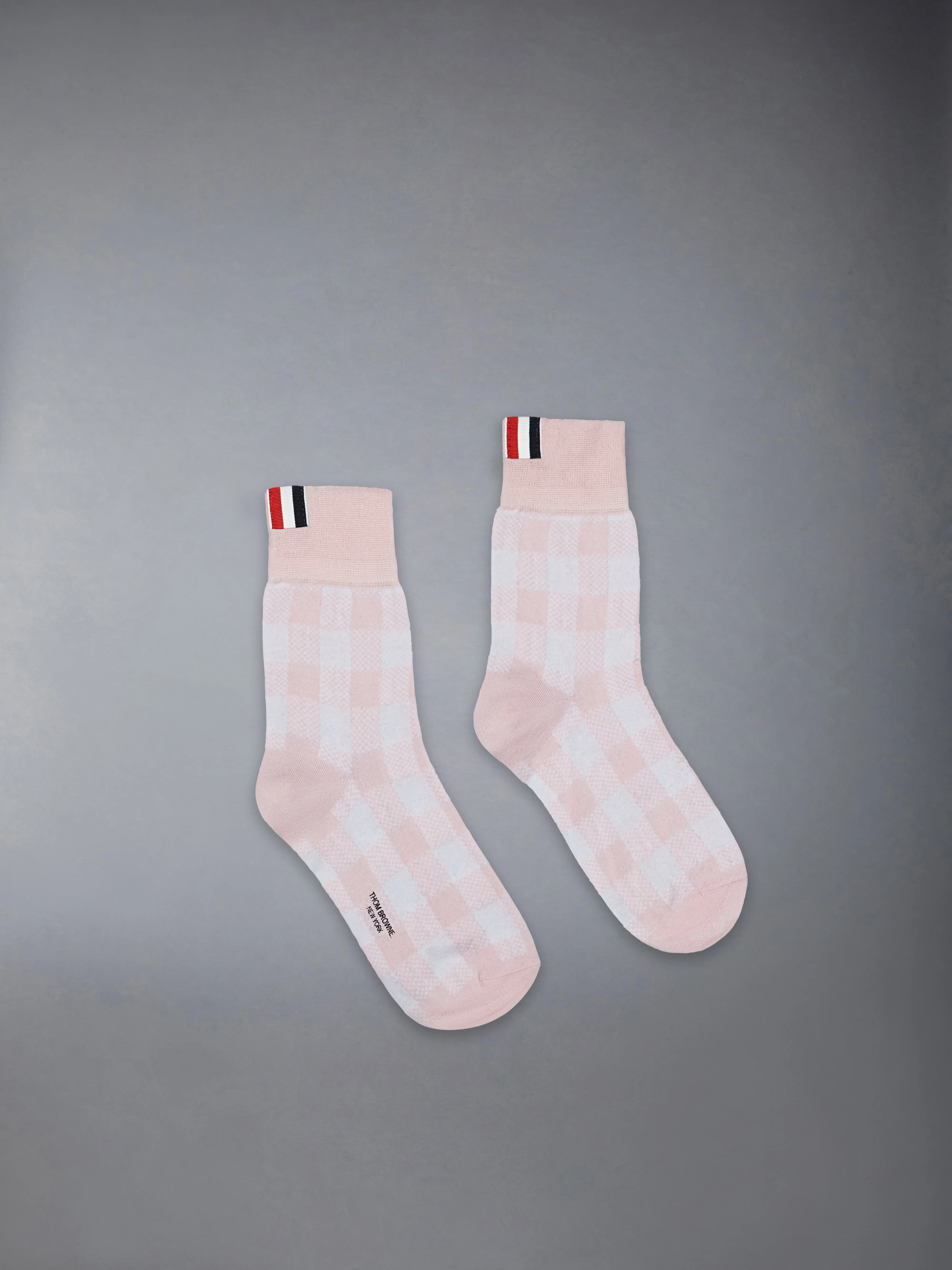 GINGHAM CHECK JACQUARD 4-BAR ANKLE SOCKS