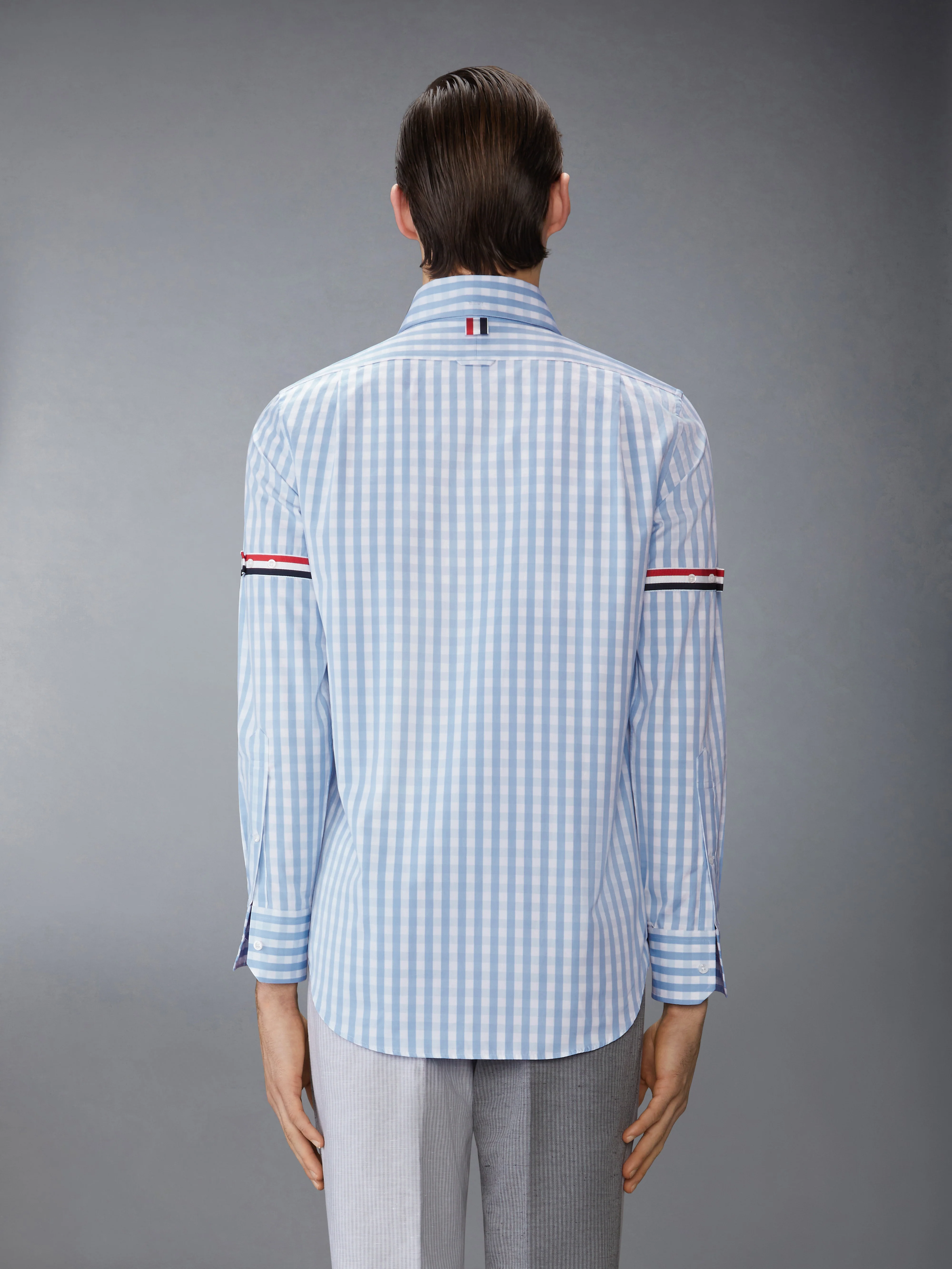 7540-gingham-check-poplin-armband-shirt-3.webp GINGHAM CHECK POPLIN ARMBAND SHIRT