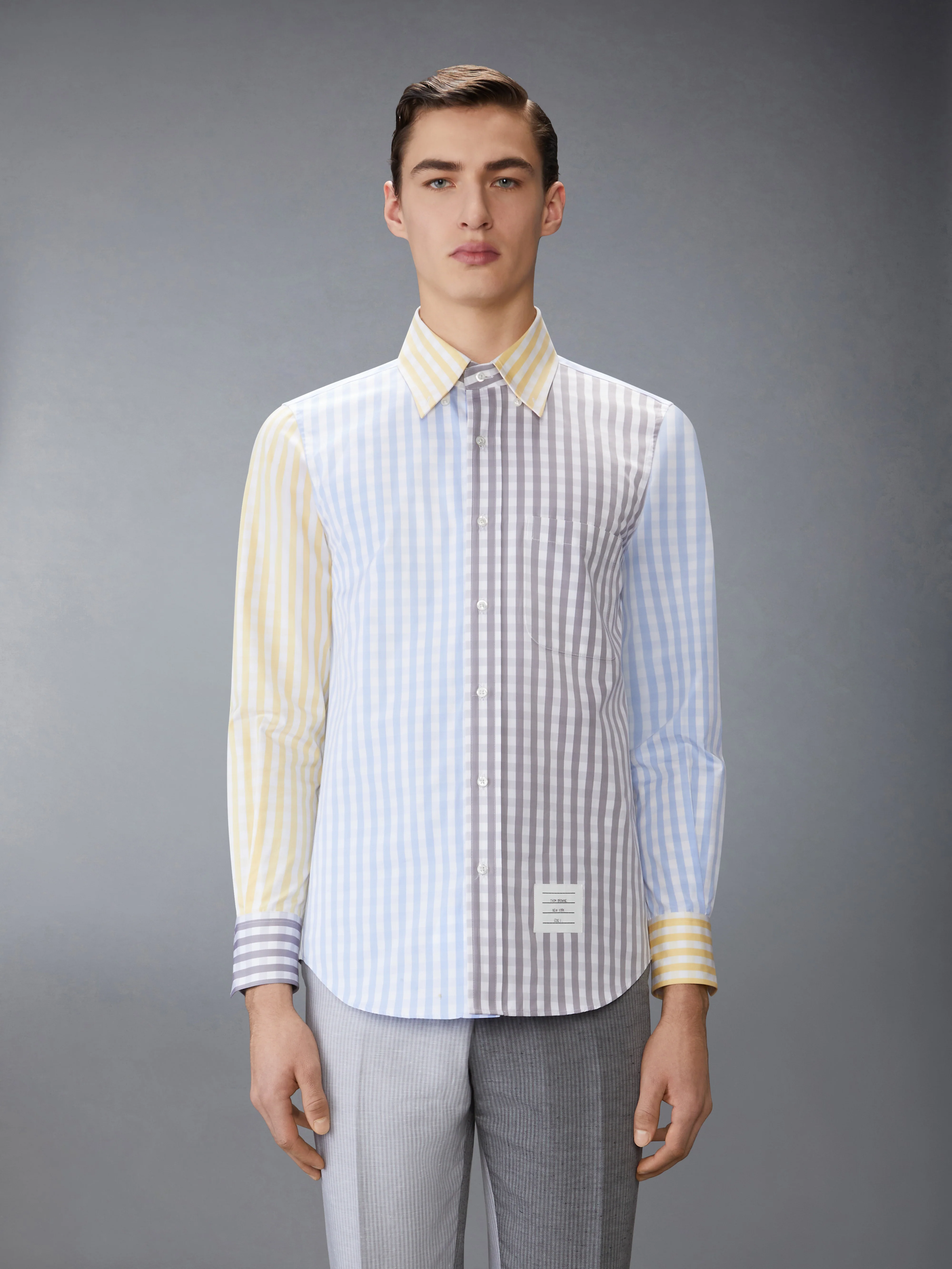 GINGHAM CHECK POPLIN FUNMIX SHIRT