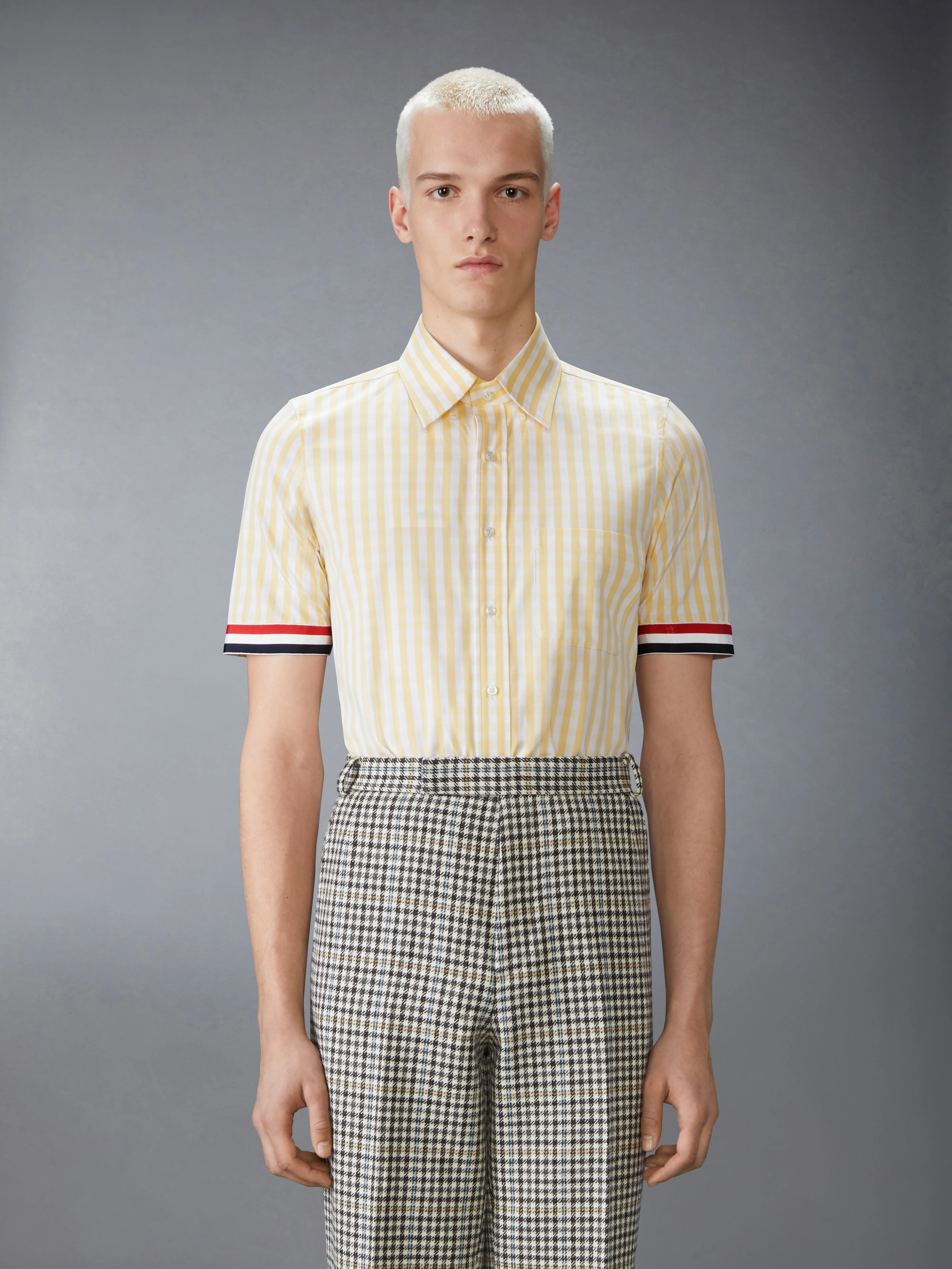 GINGHAM CHECK POPLIN SHORT SLEEVE SHIRT