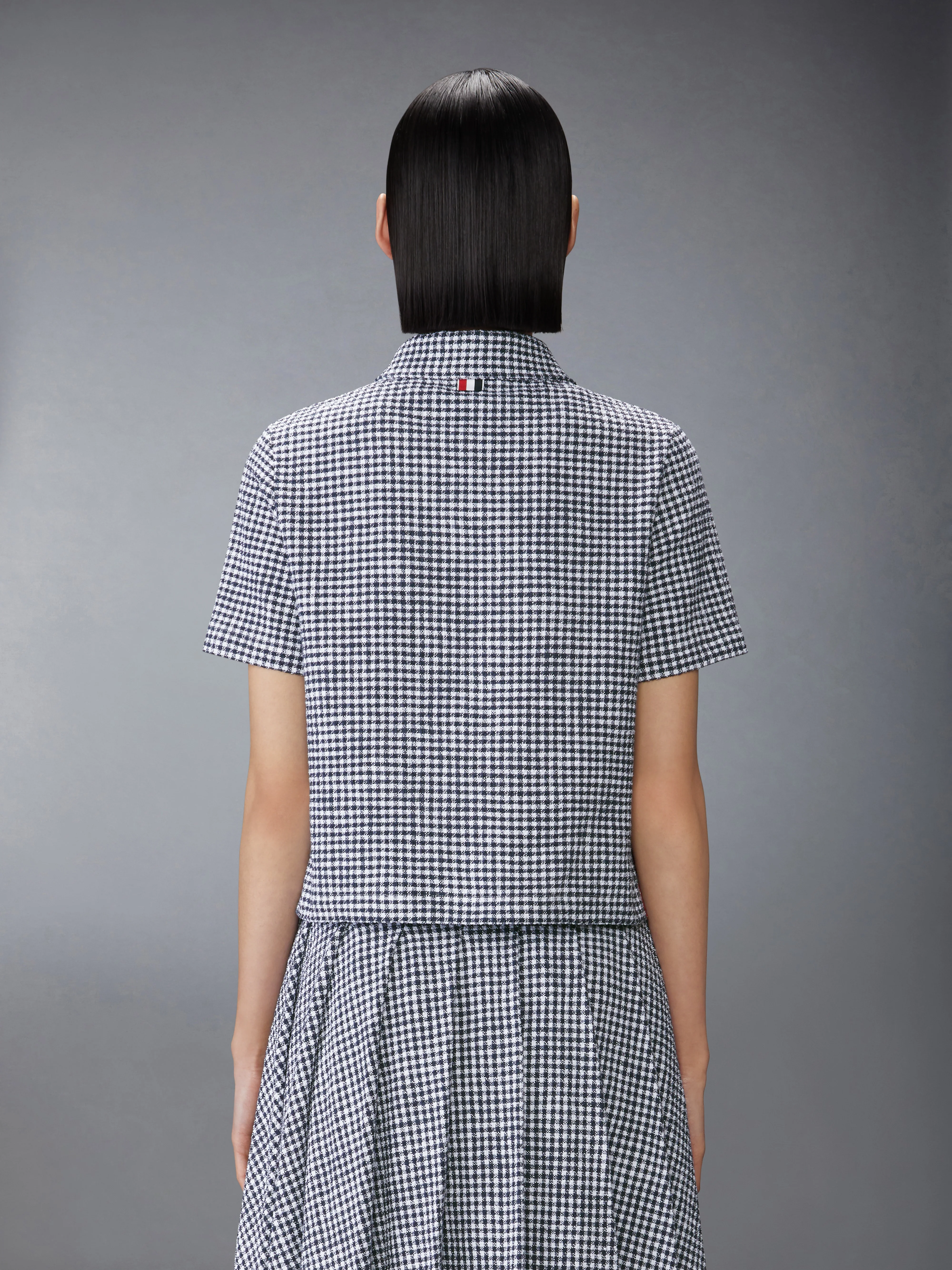 GINGHAM COTTON TWEED POLO