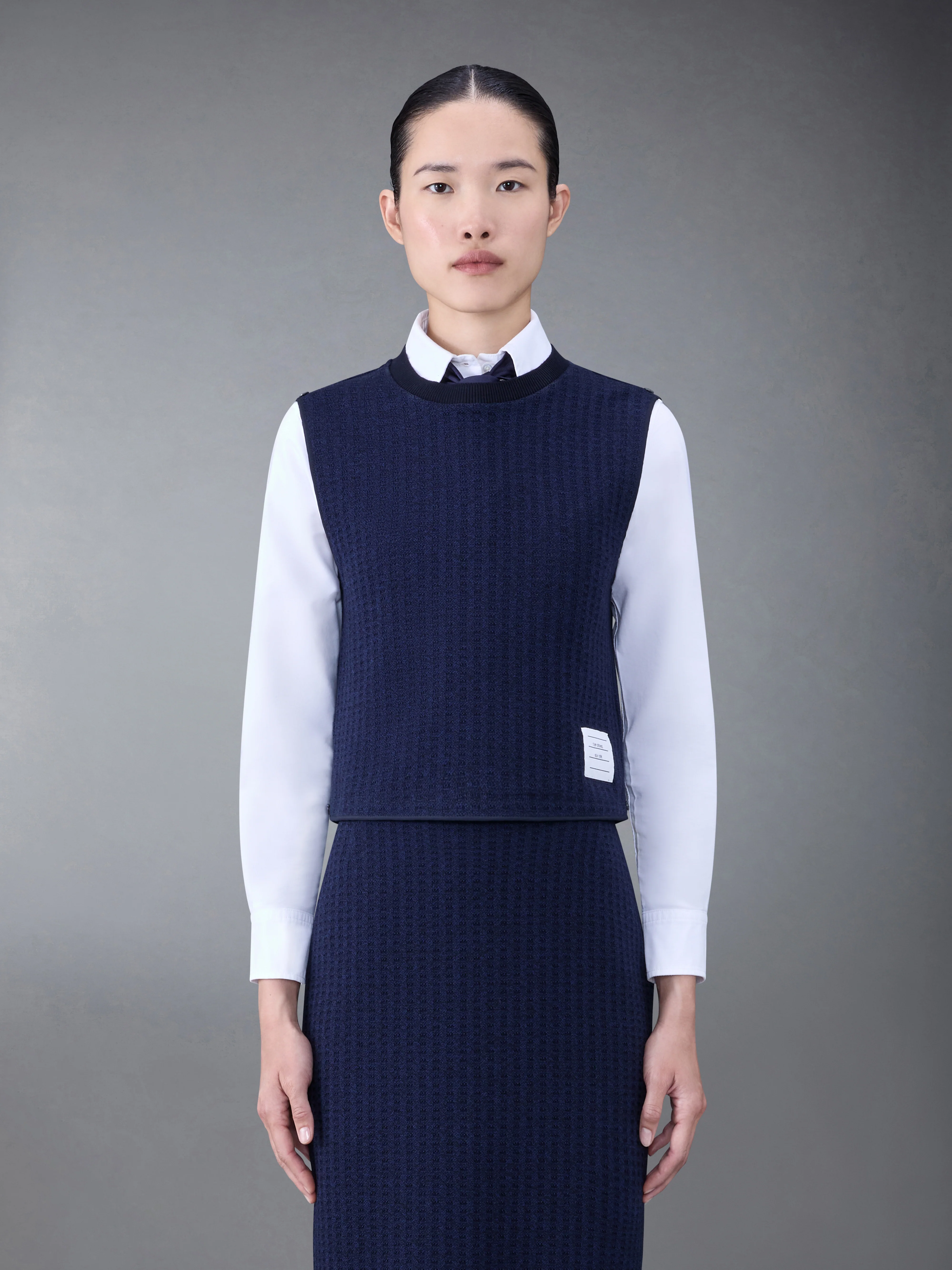 GINGHAM JACQUARD SHELL TOP