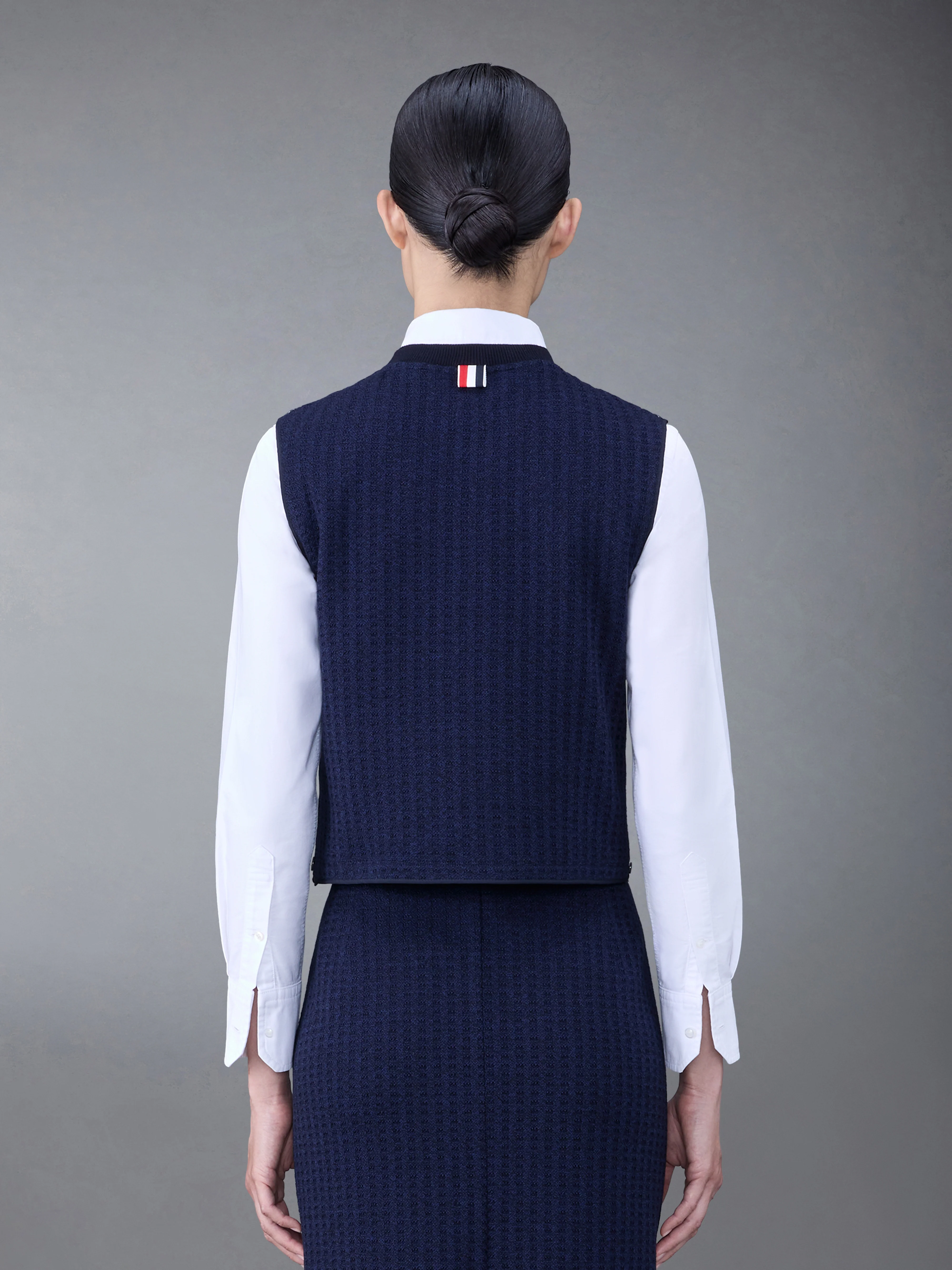 GINGHAM JACQUARD SHELL TOP
