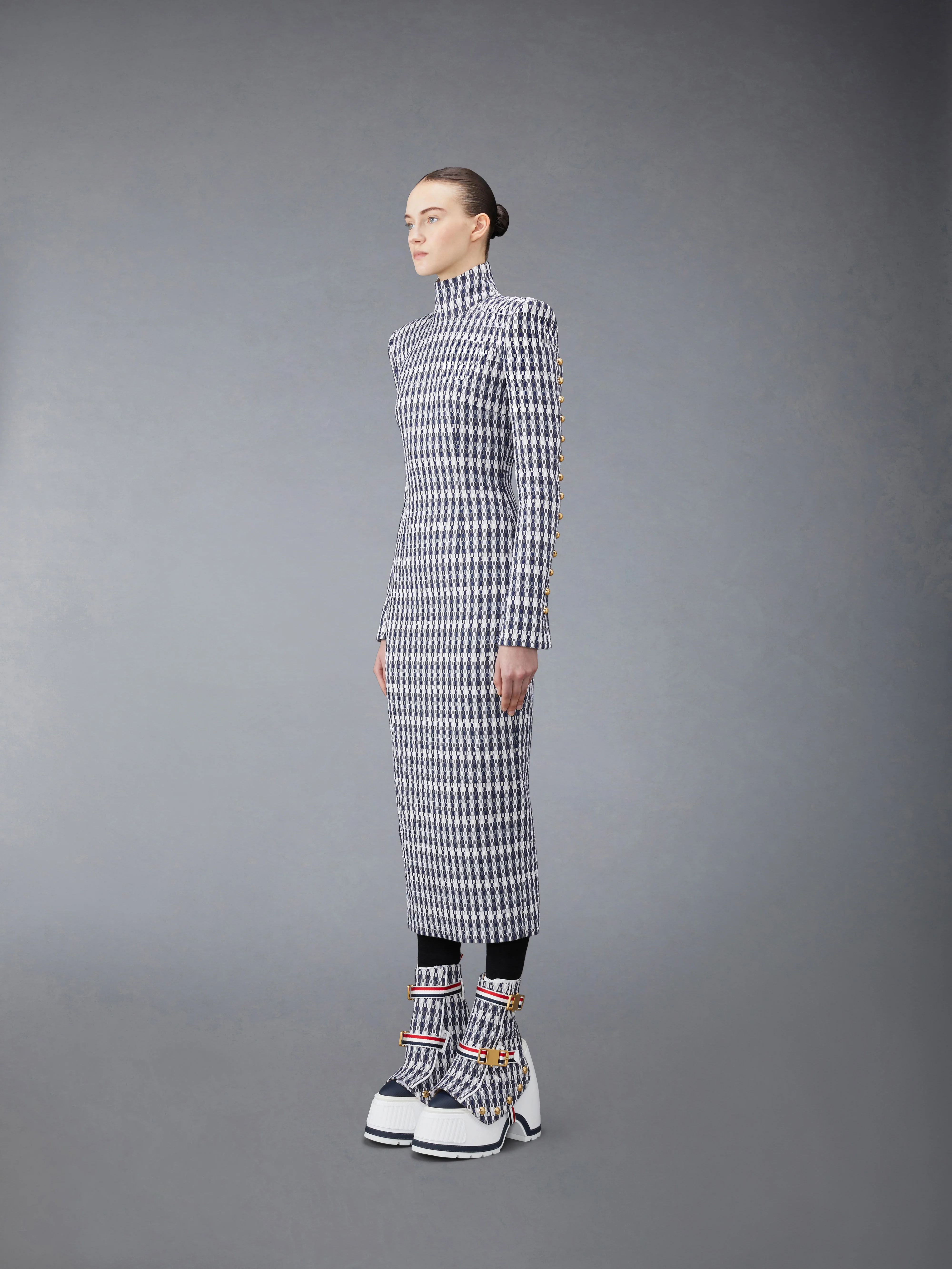 GROSGRAIN TWEED FITTED DRESS