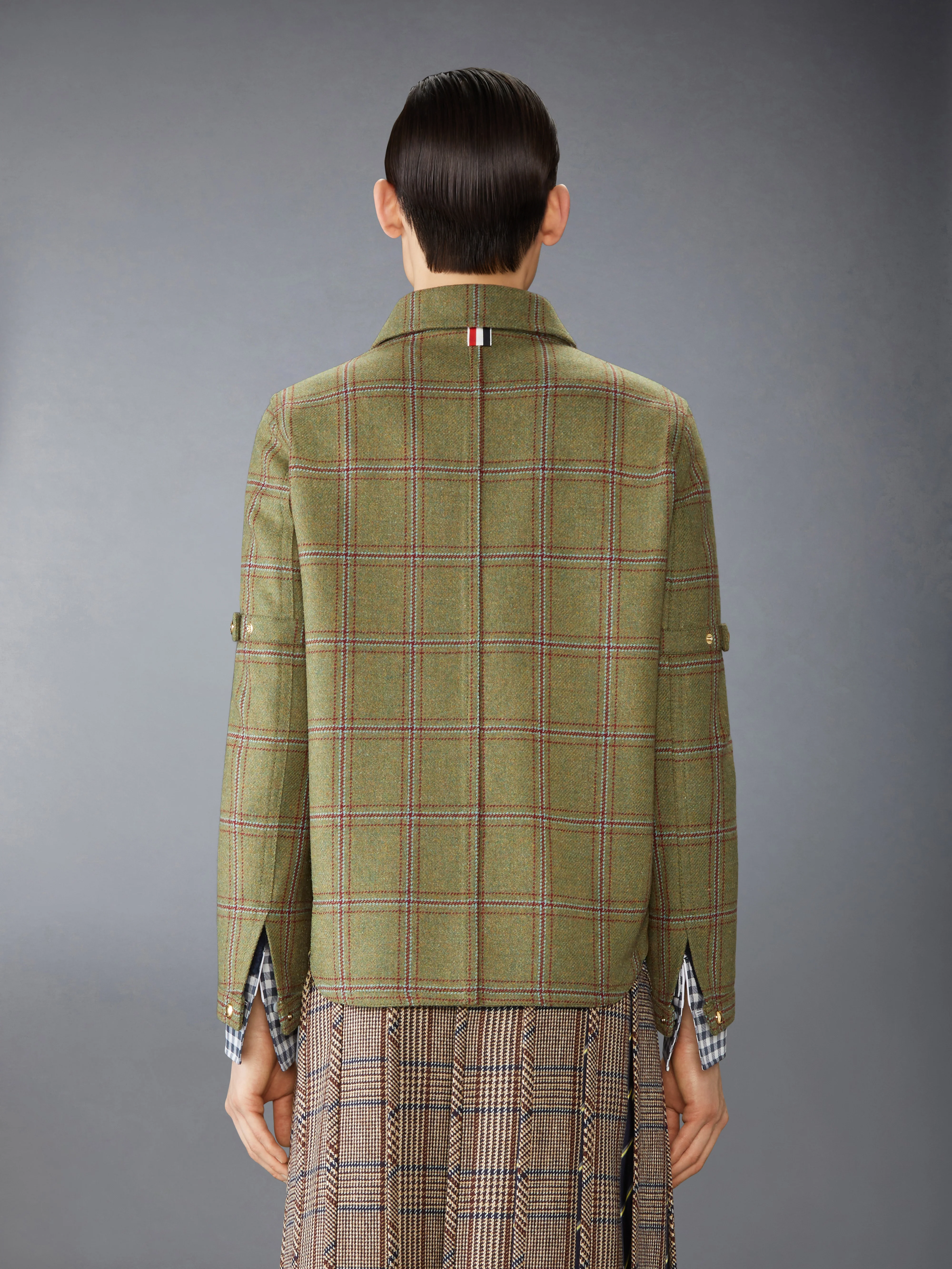 HUNTING TWEED ARMBAND UTILITY JACKET