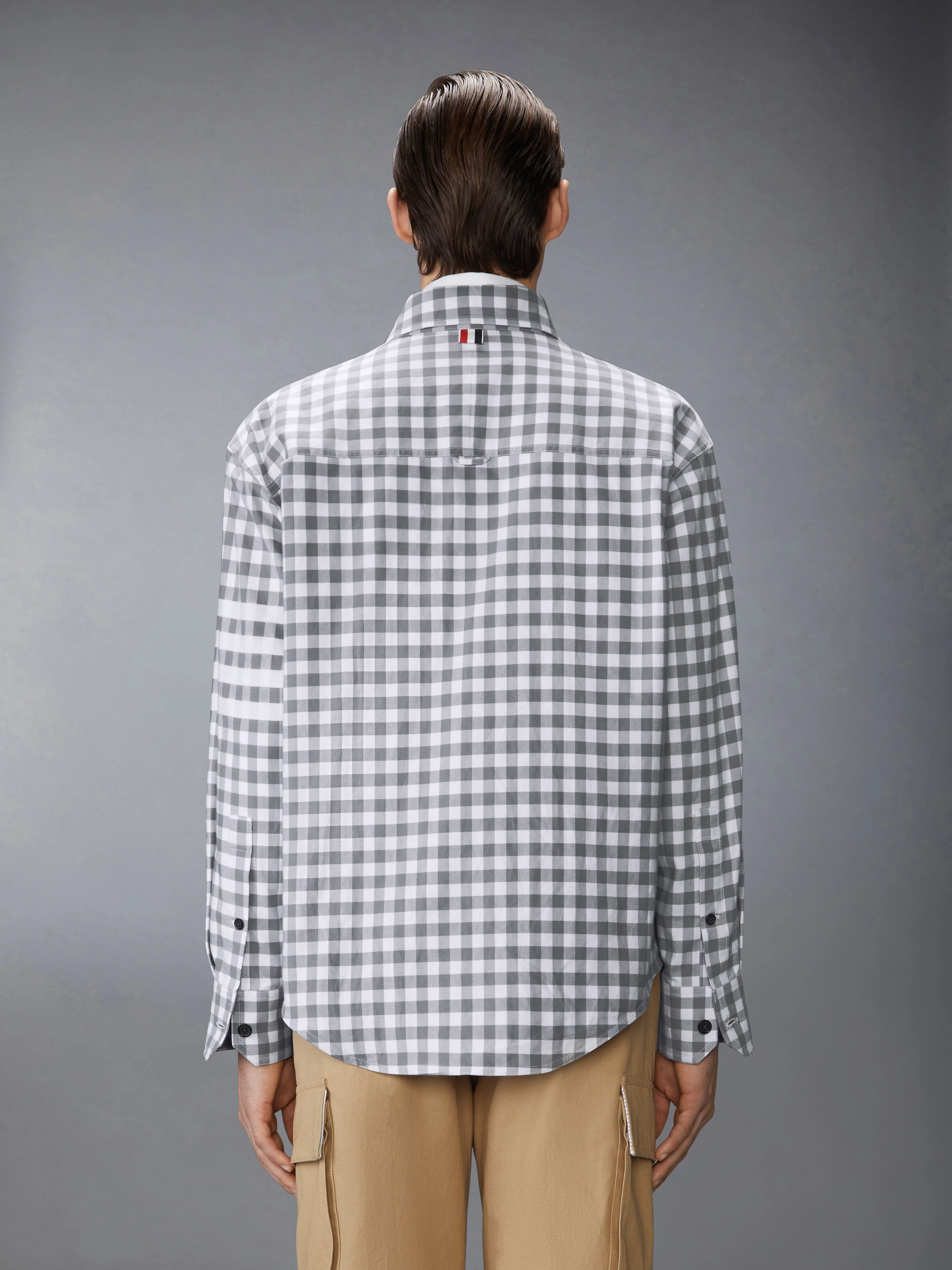 GINGHAM CHECK FLANNEL 4-BAR OVERSIZED SHIRT
