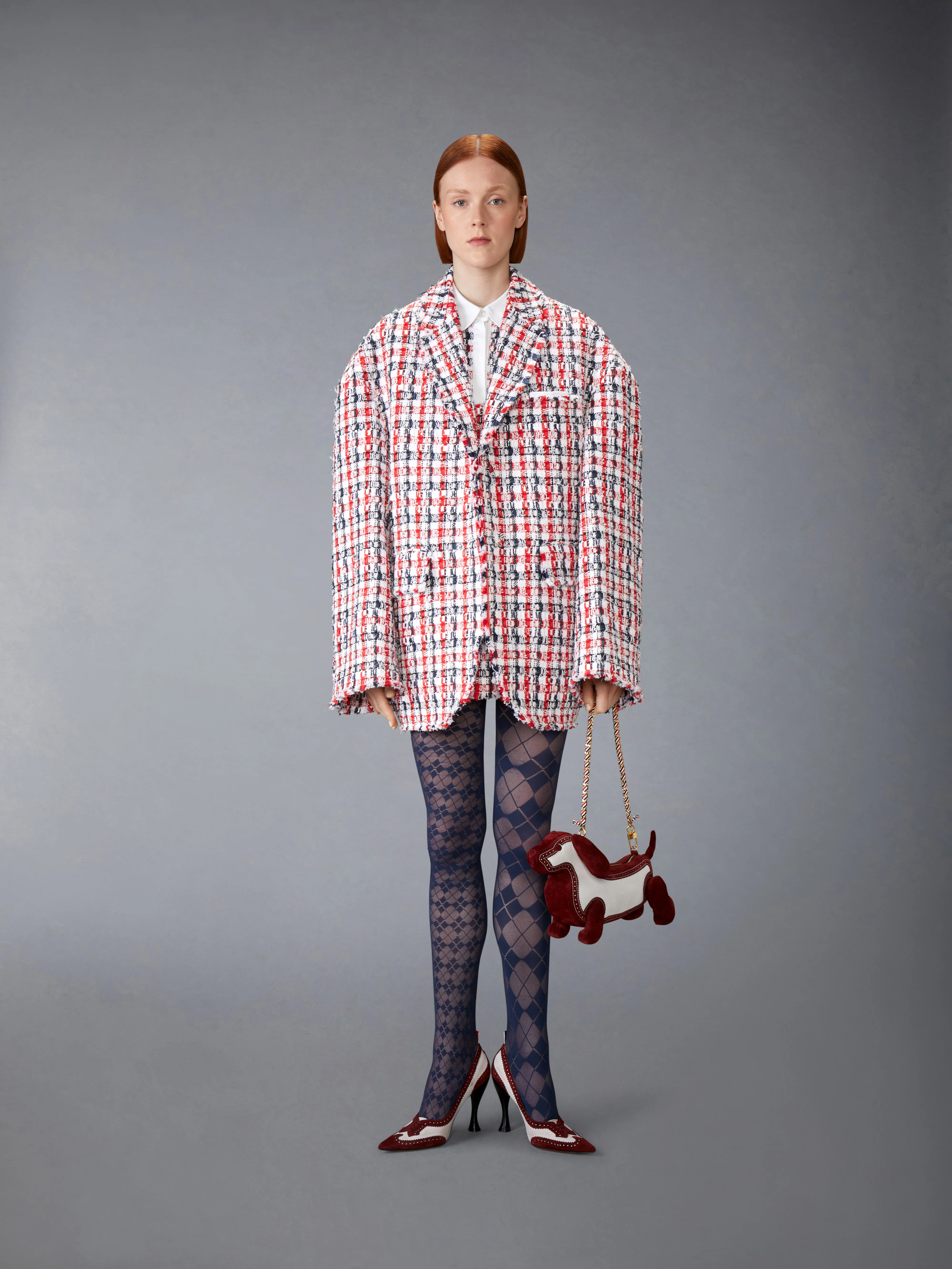 807-gingham-satin-ribbon-tweed-shift-dress-4.webp GINGHAM SATIN RIBBON TWEED SHIFT DRESS