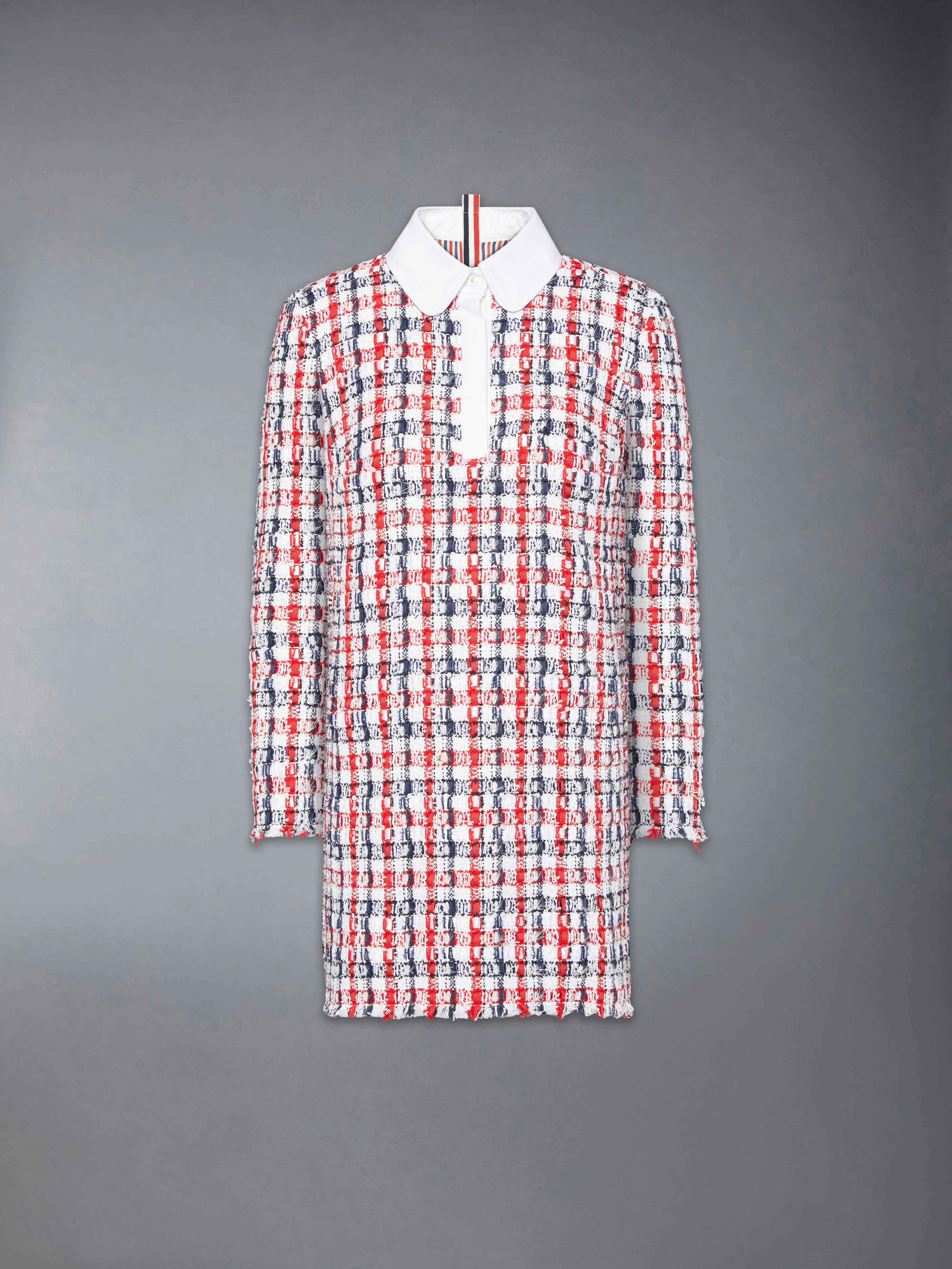 807-gingham-satin-ribbon-tweed-shift-dress-7.webp GINGHAM SATIN RIBBON TWEED SHIFT DRESS