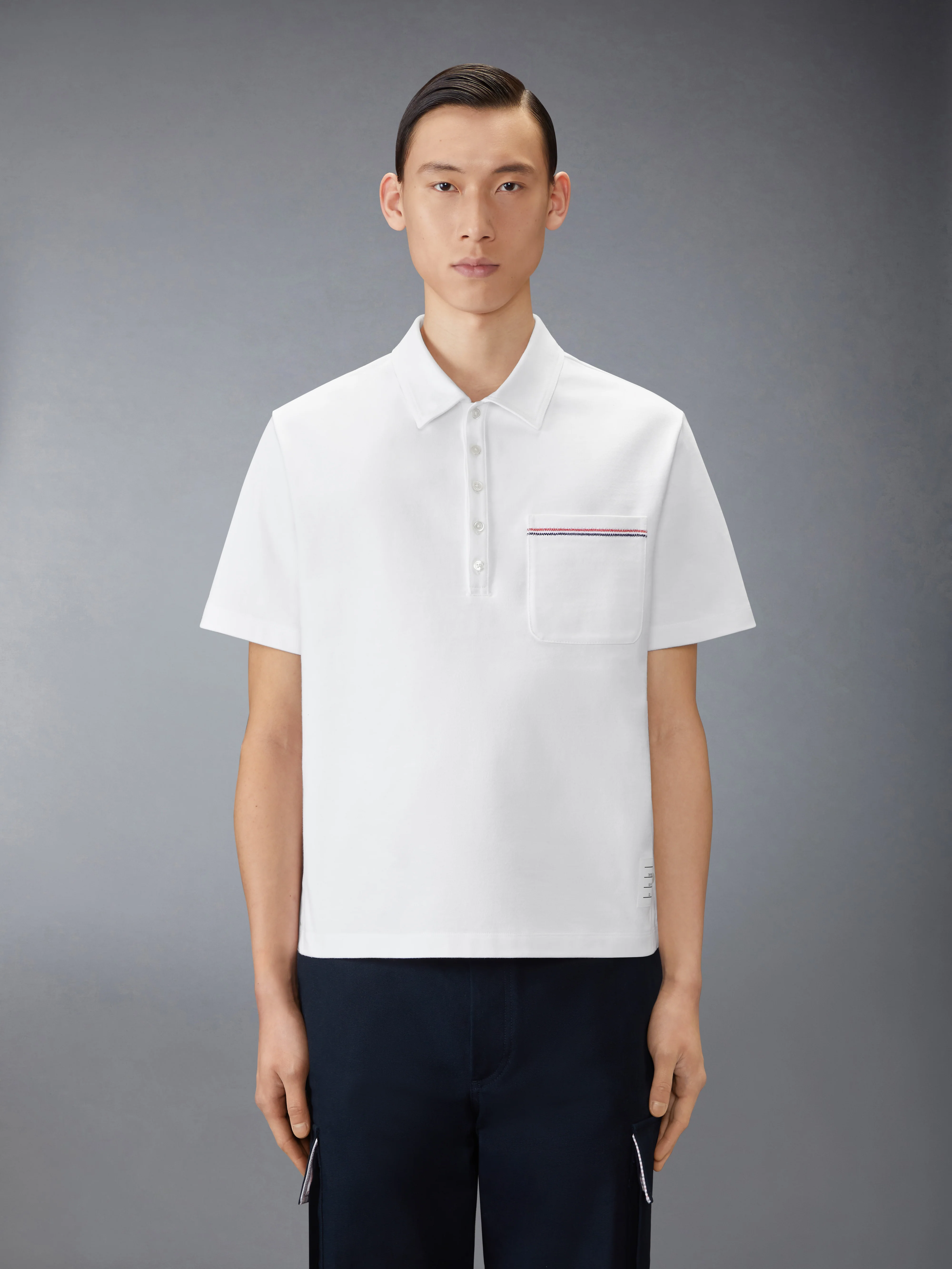 JERSEY RWB STRIPE OVERSIZED POLO