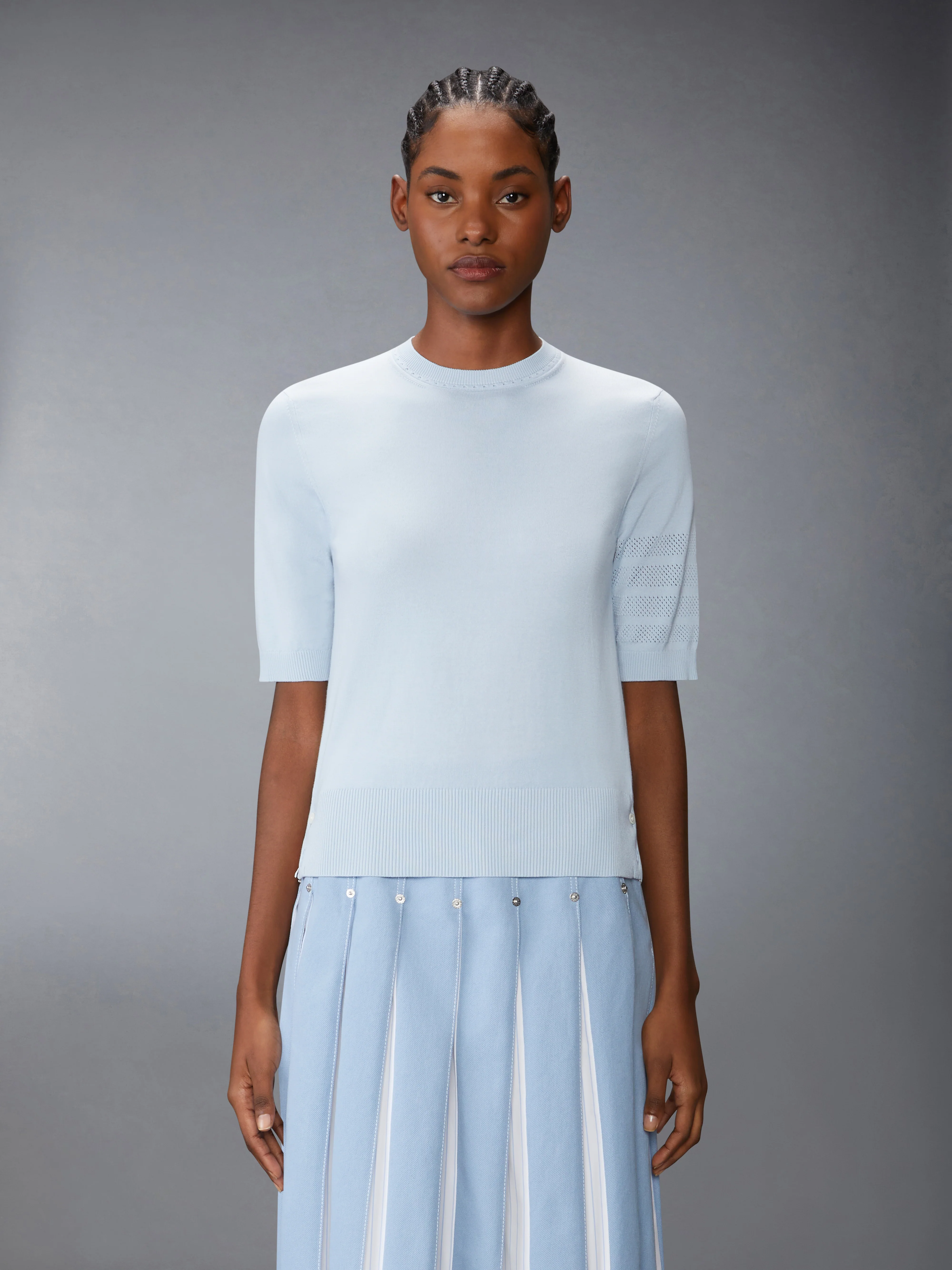 JERSEY STITCH POINTELLE 4-BAR TEE