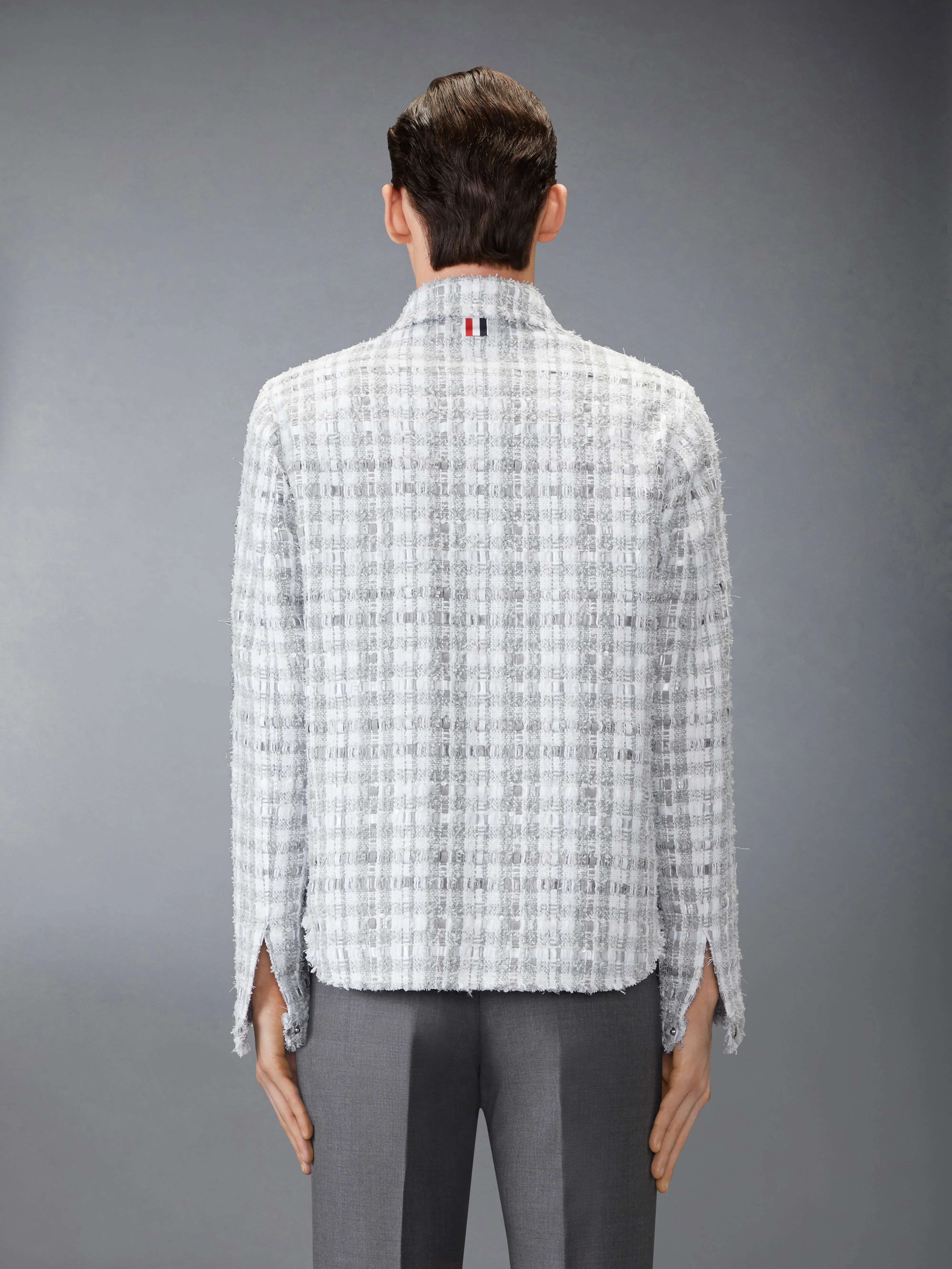 GINGHAM TWEED UTILITY JACKET