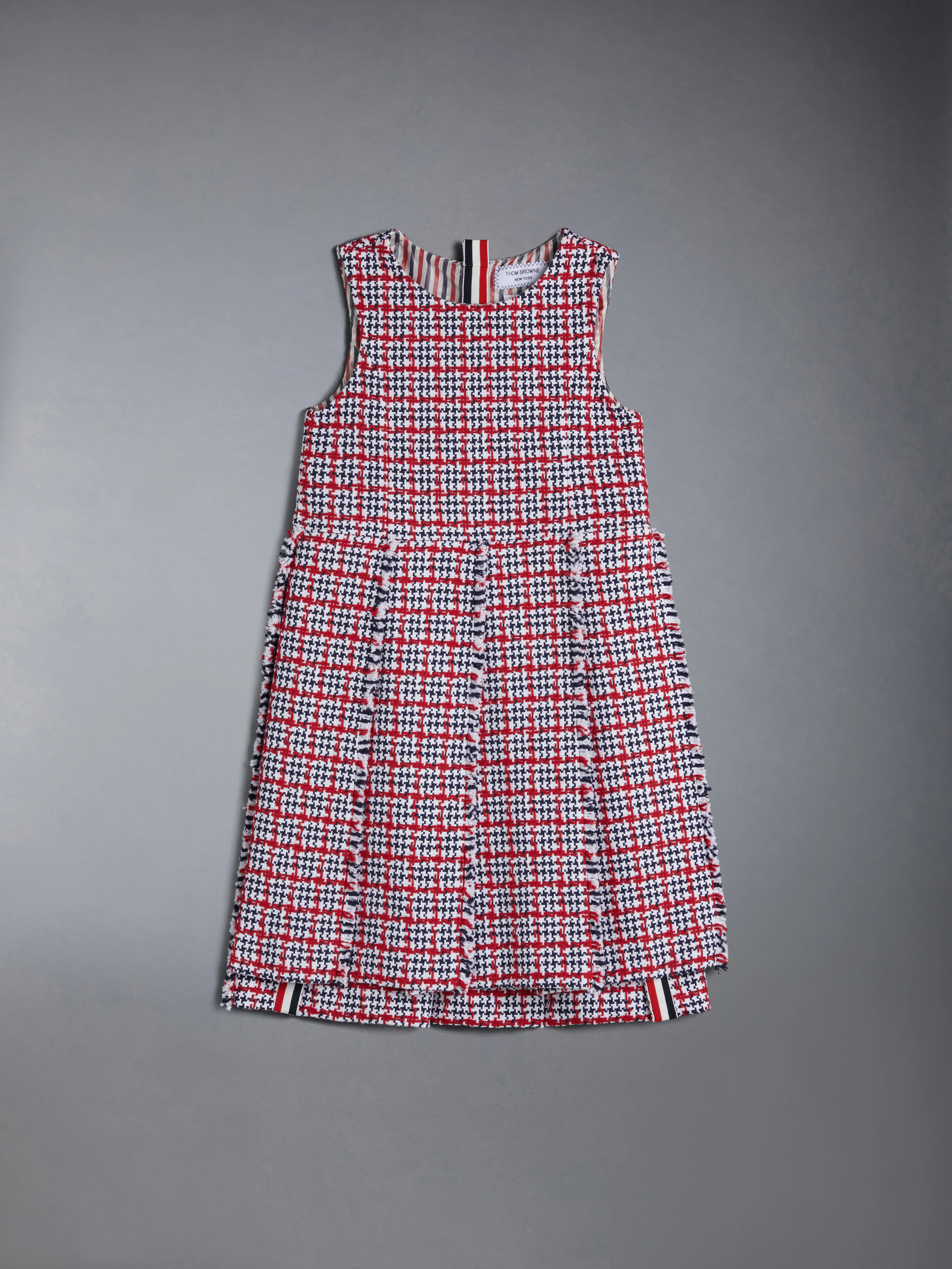 KID'S SUMMER TWEED FRAY PLEATED DRESS