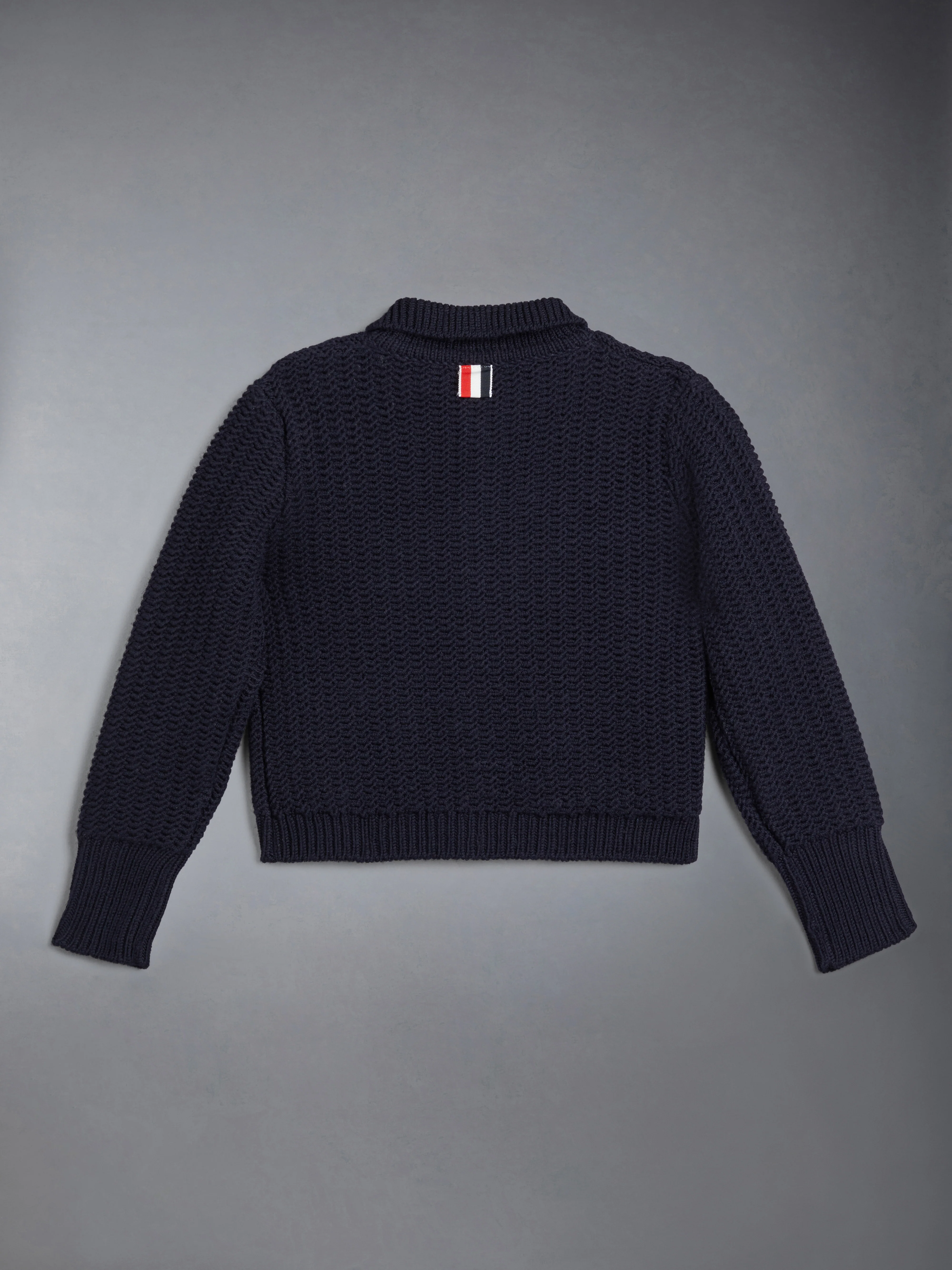 KID'S WOOL KNIT CHUNKY POLO CARDIGAN