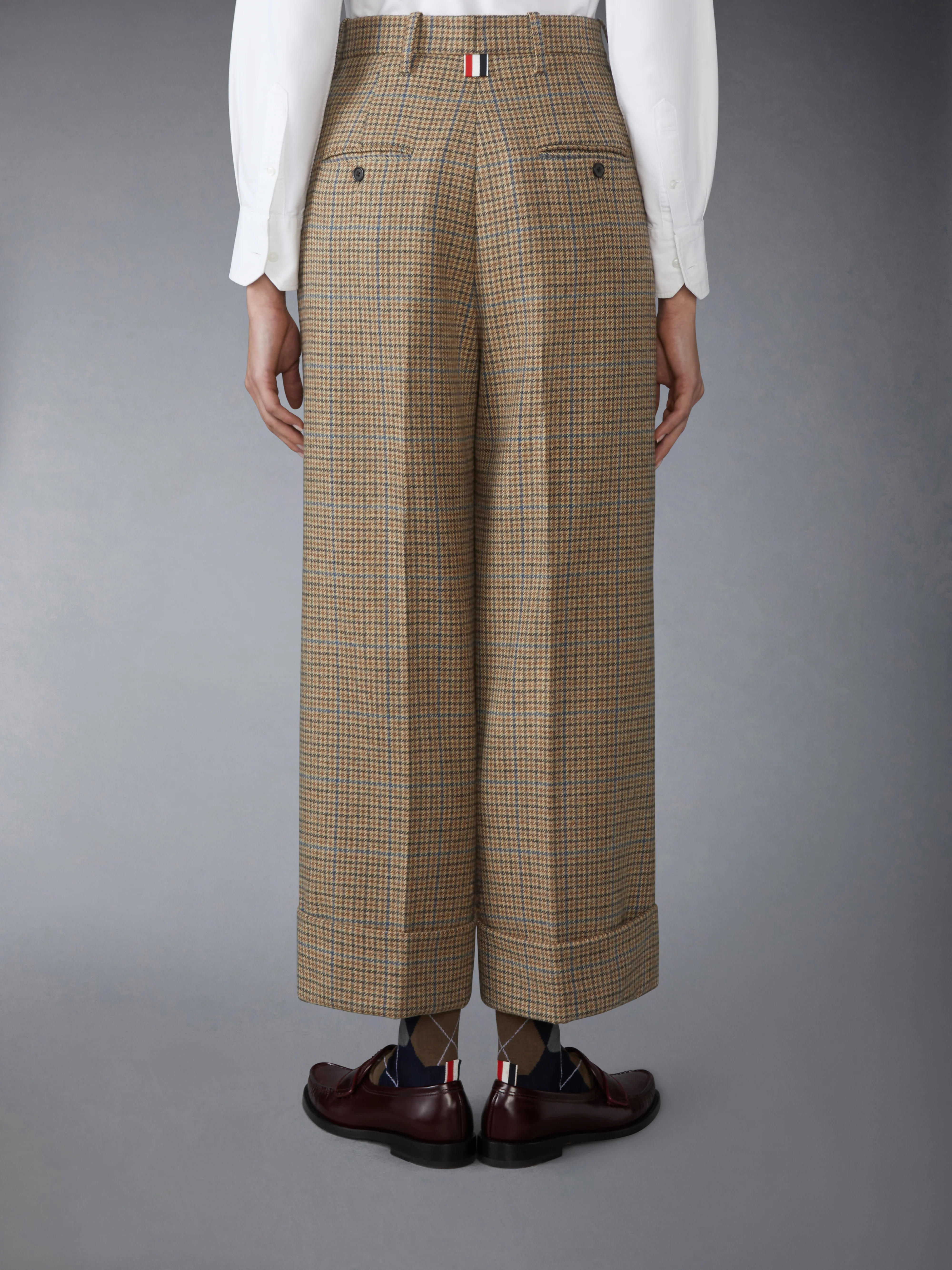 GUNCLUB CHECK CHEVIOT TWEED DOUBLE PLEAT TROUSER