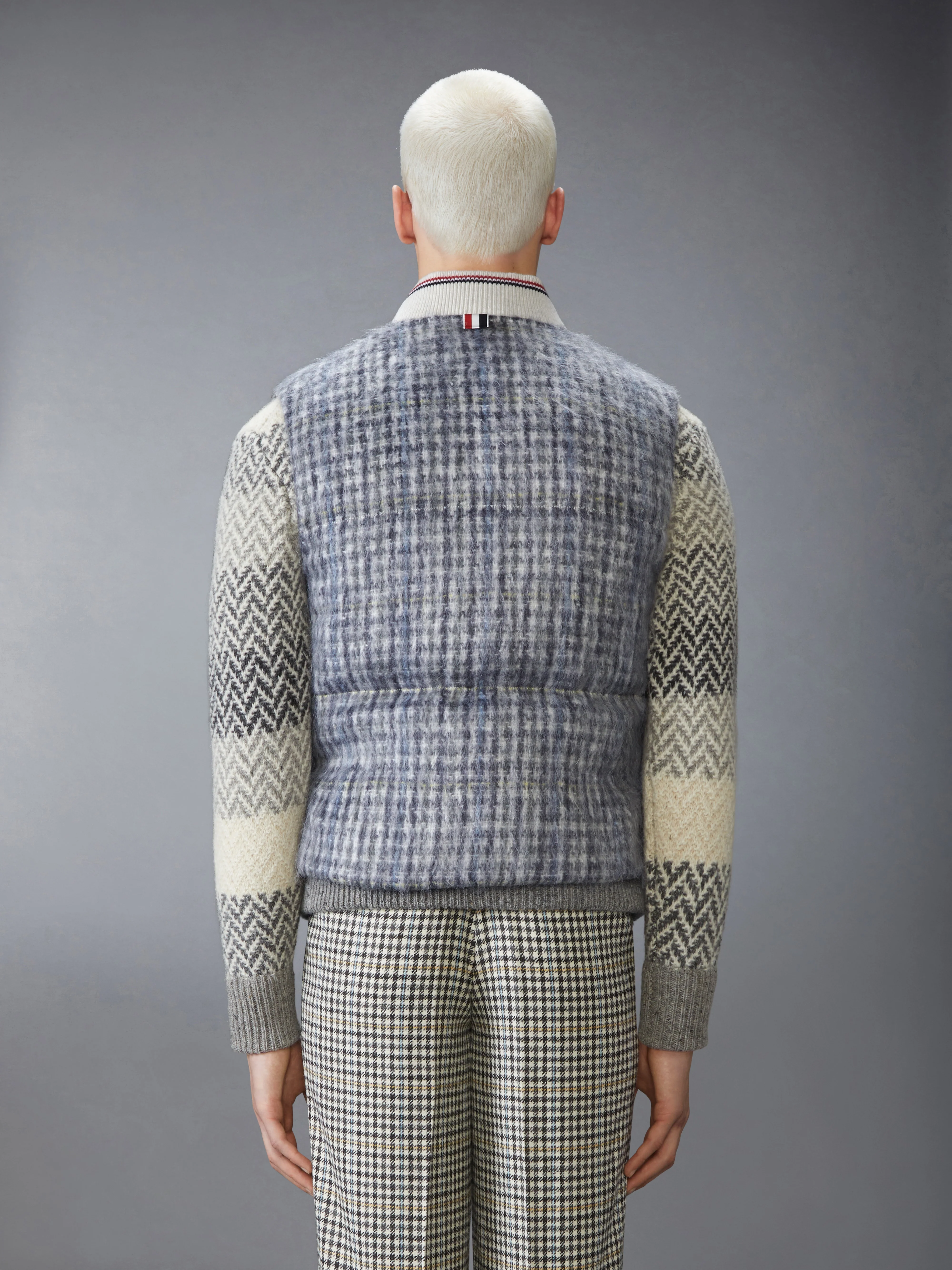 GUNCLUB CHECK HAIRY MOHAIR DOWN FILLED VEST