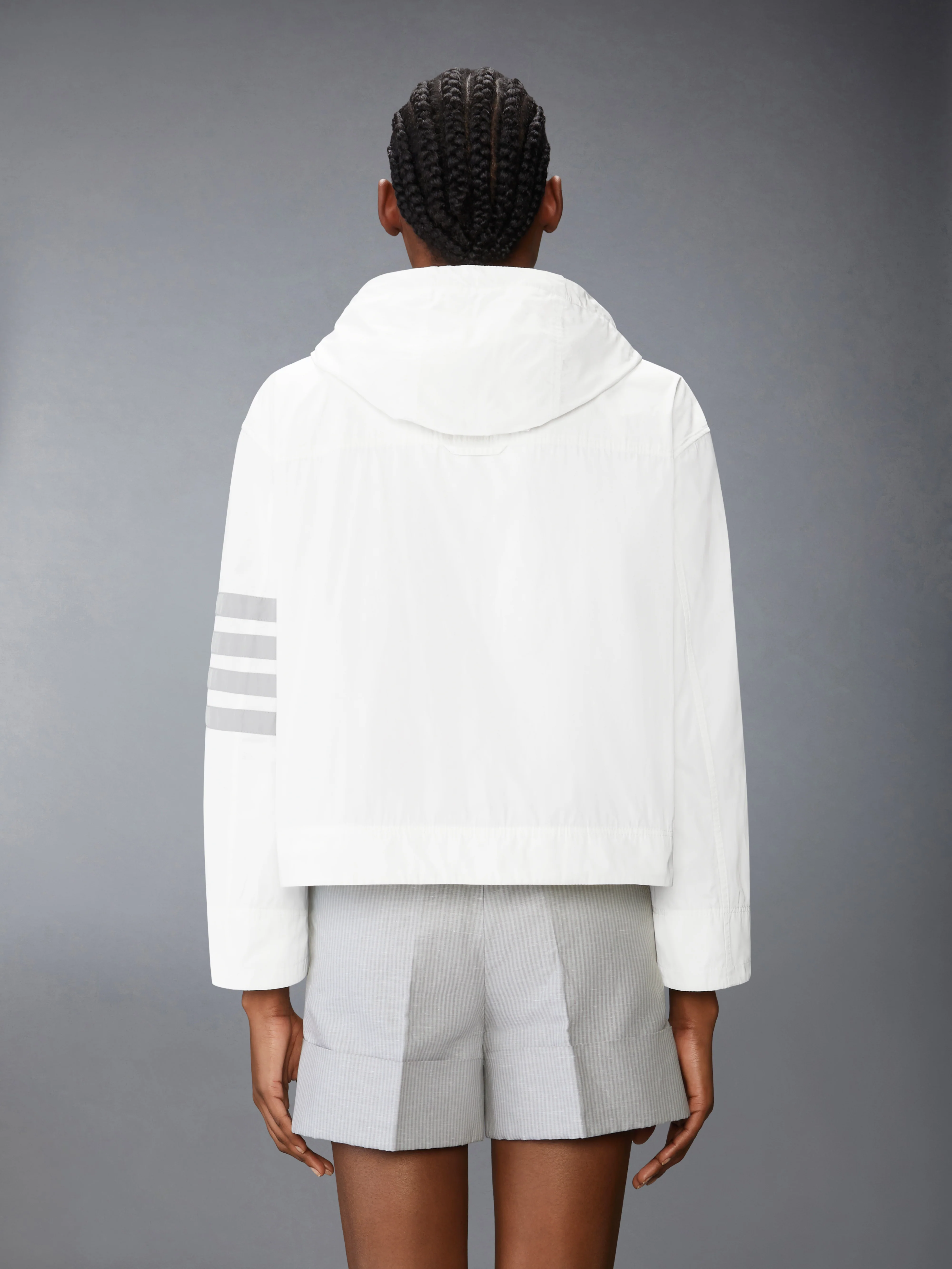 MEMORY TECH 4-BAR CROPPED ANORAK JACKET