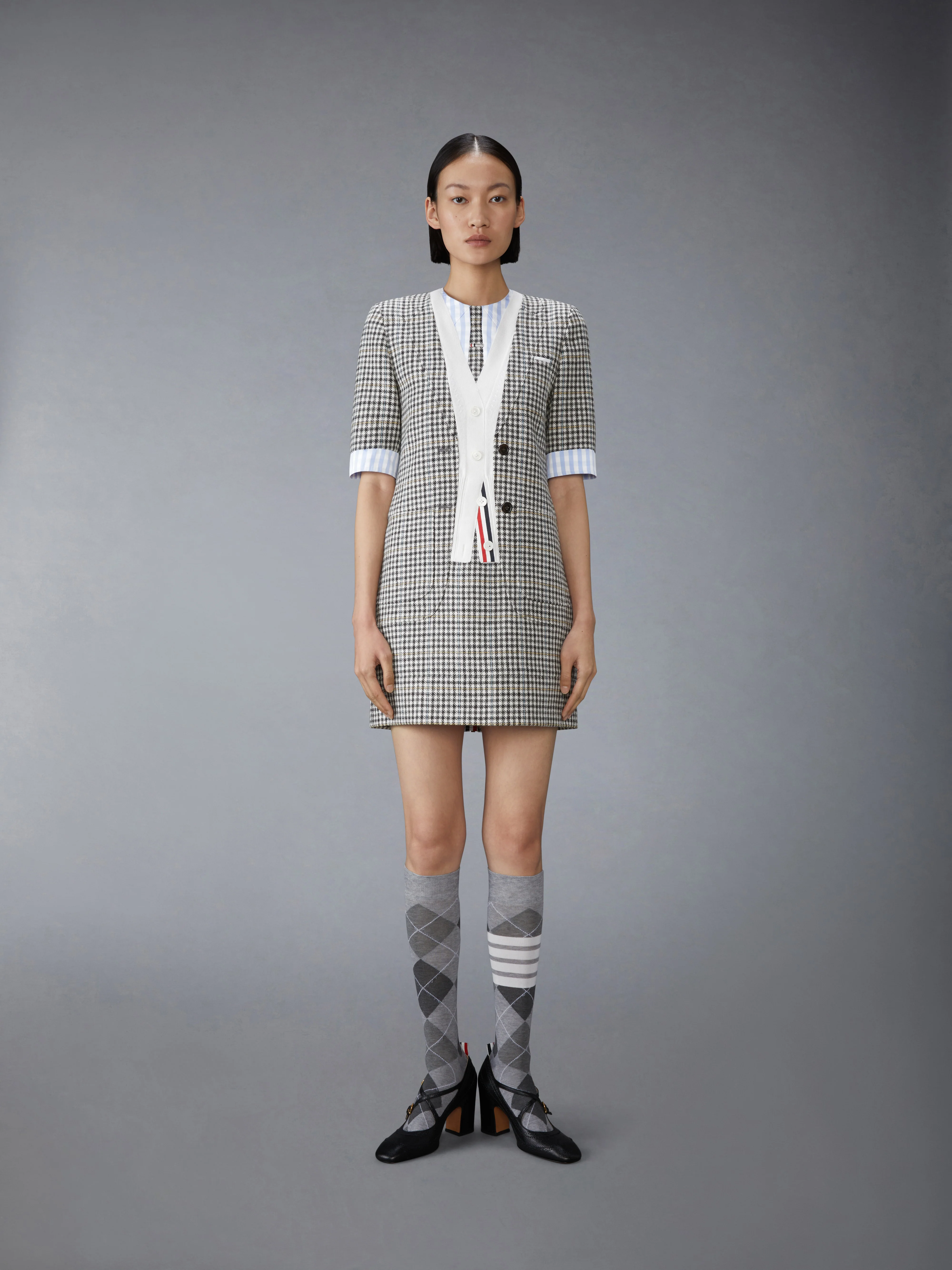 GUNCLUB CHECK HUNTING TWEED TROMPE L'OEIL DRESS