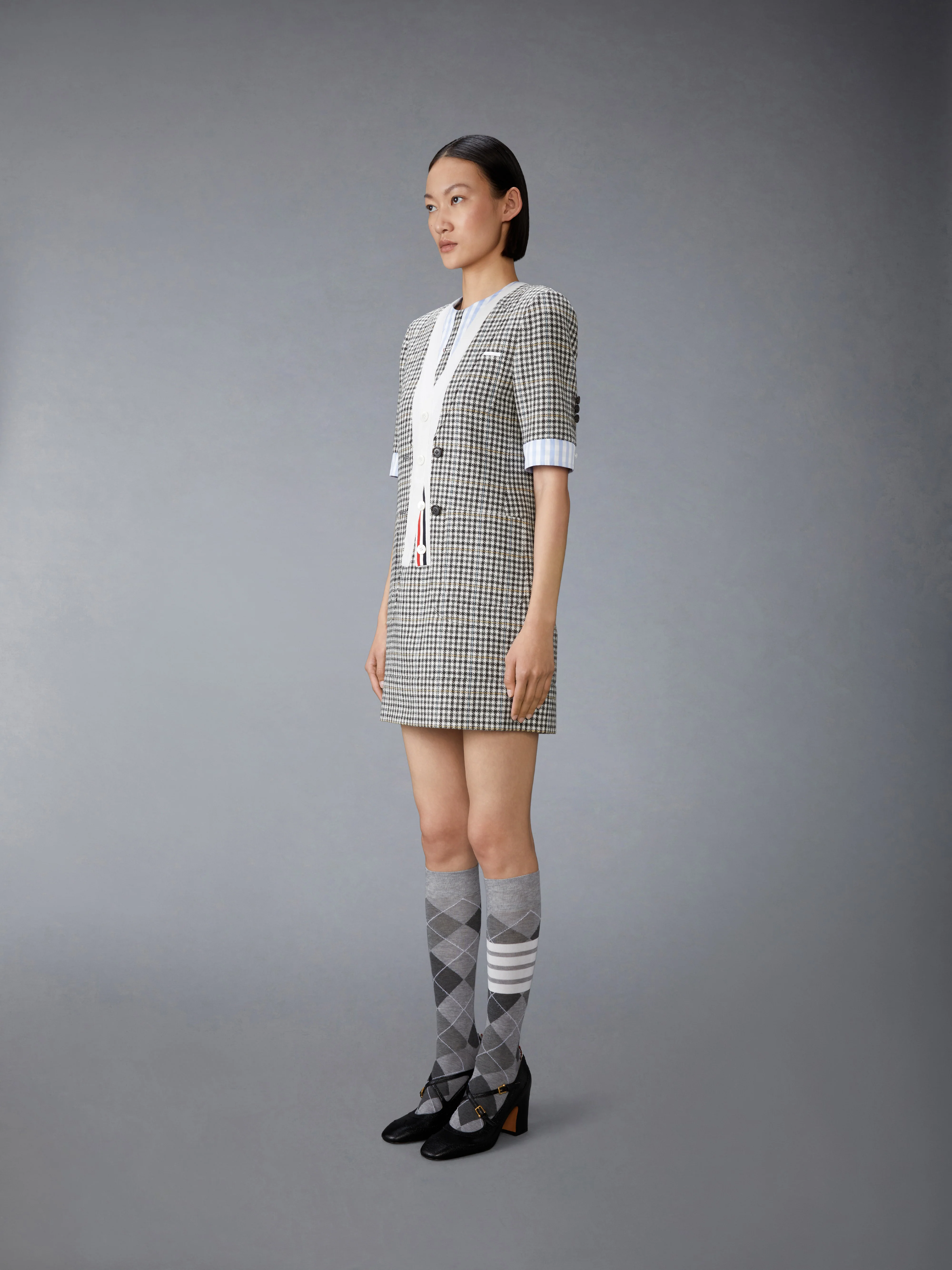 GUNCLUB CHECK HUNTING TWEED TROMPE L'OEIL DRESS