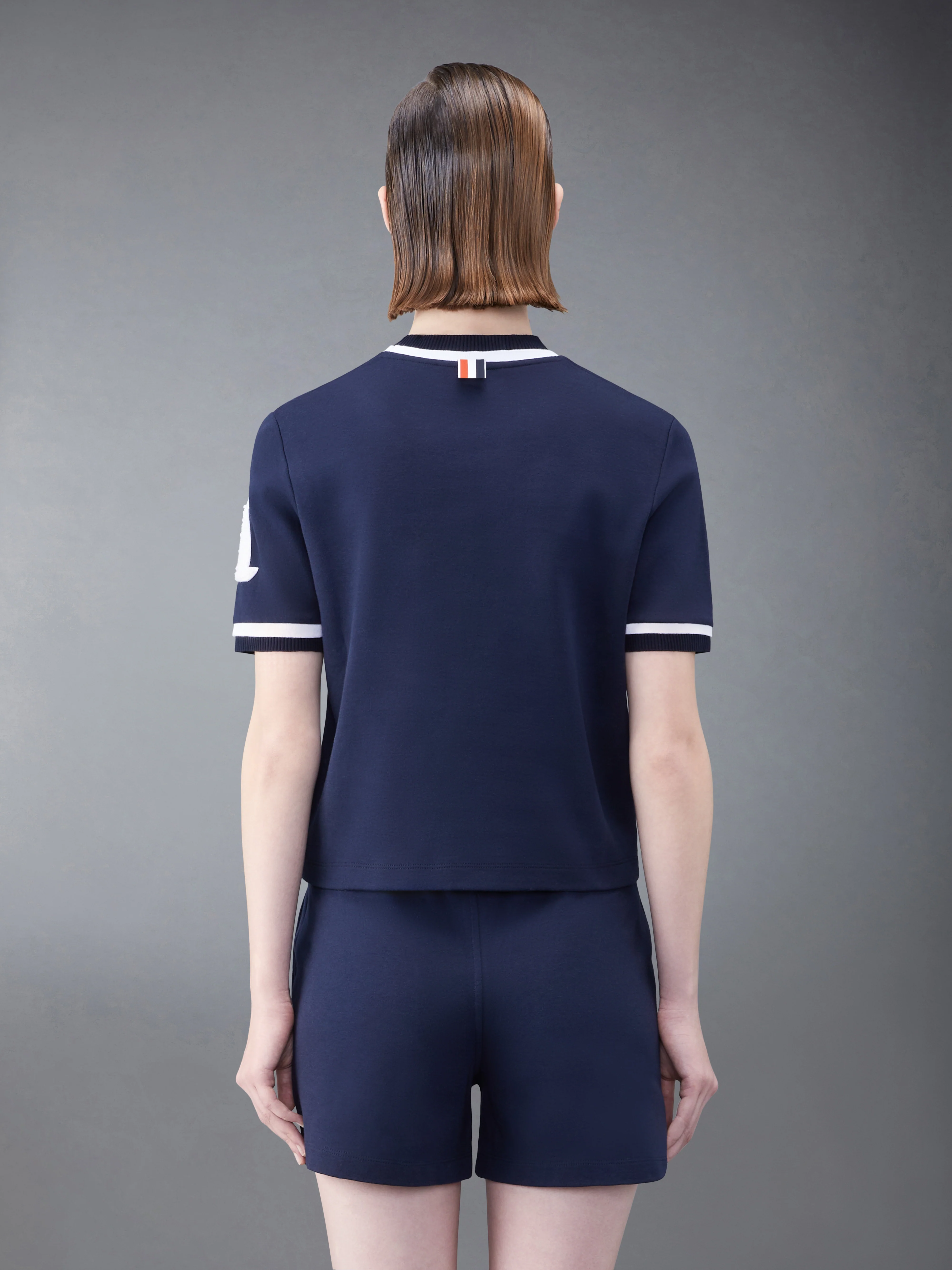 Milano Chenille Sailboat Patch Mock Neck Tee