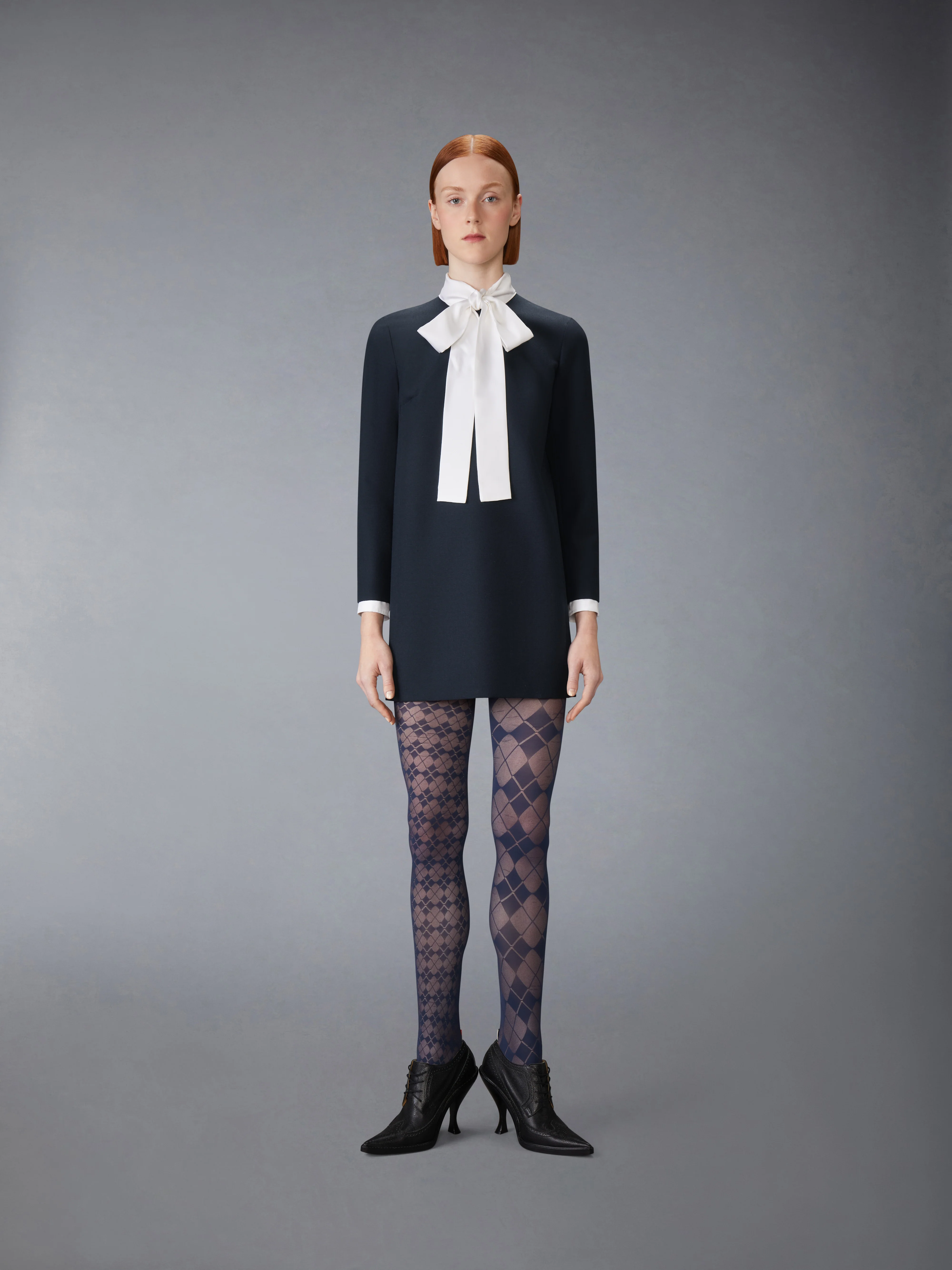 HIGH WOOL SUITING SHIFT DRESS