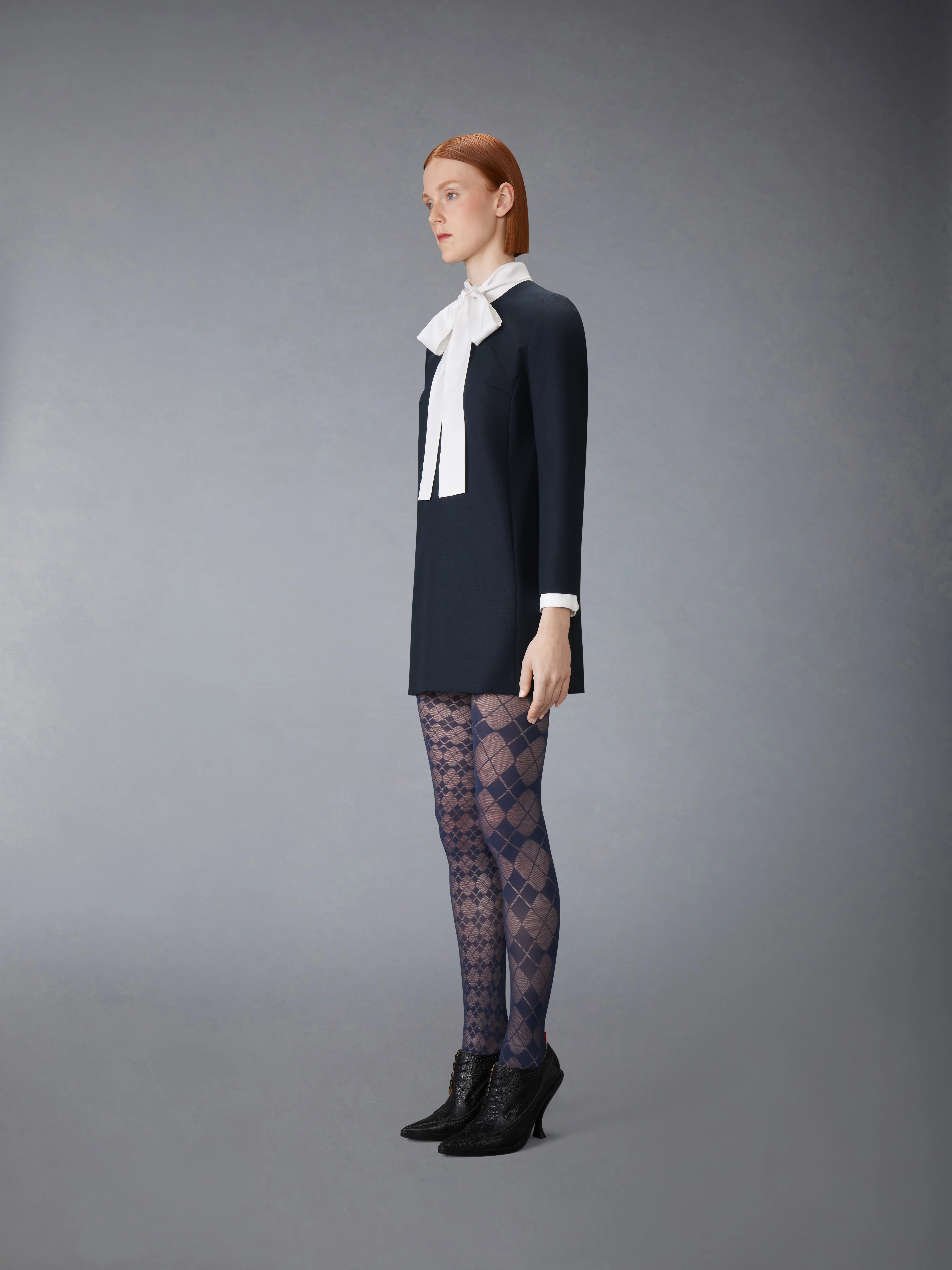 HIGH WOOL SUITING SHIFT DRESS