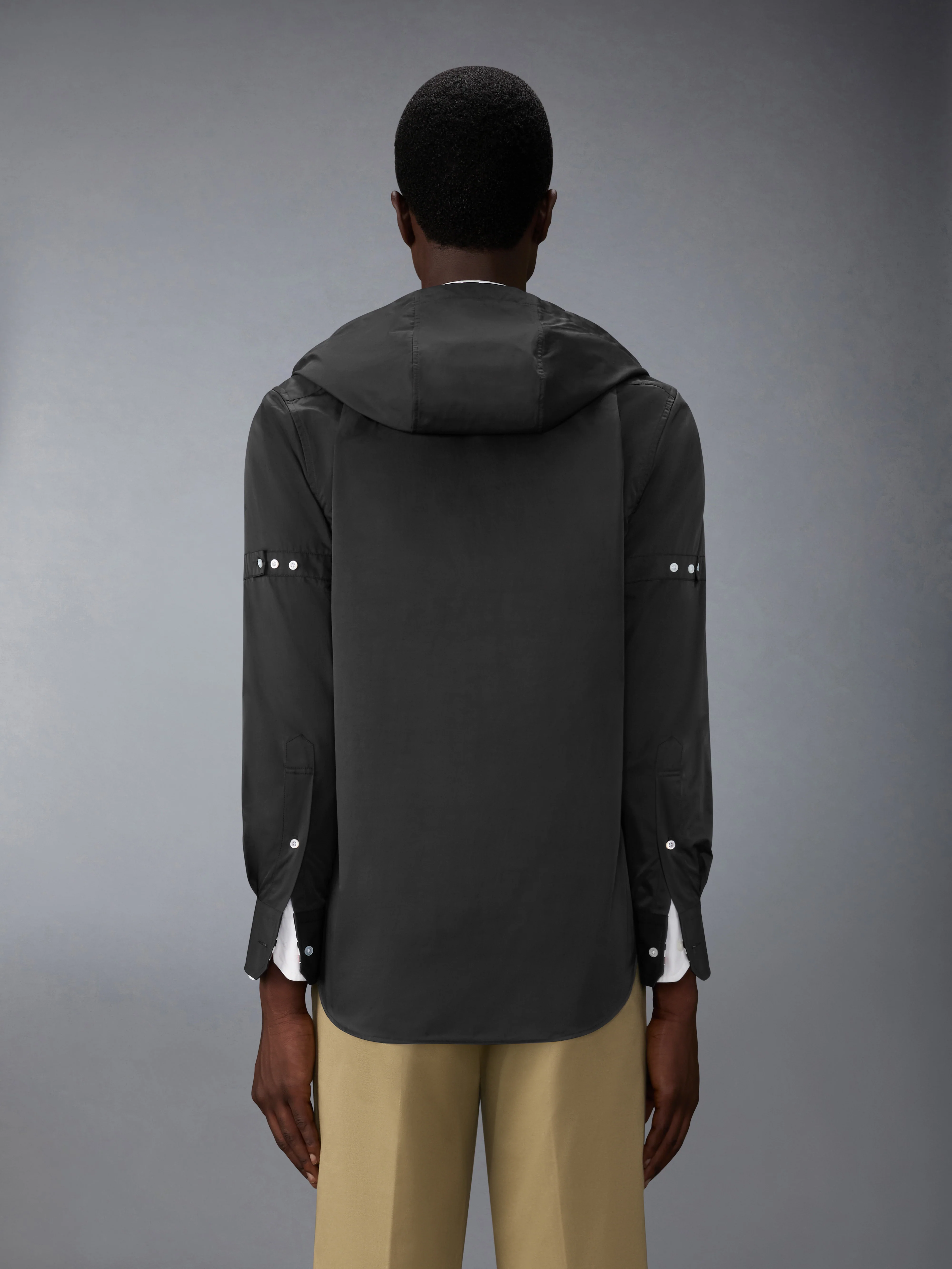 HOODED NYLON ARMBAND SHIRT