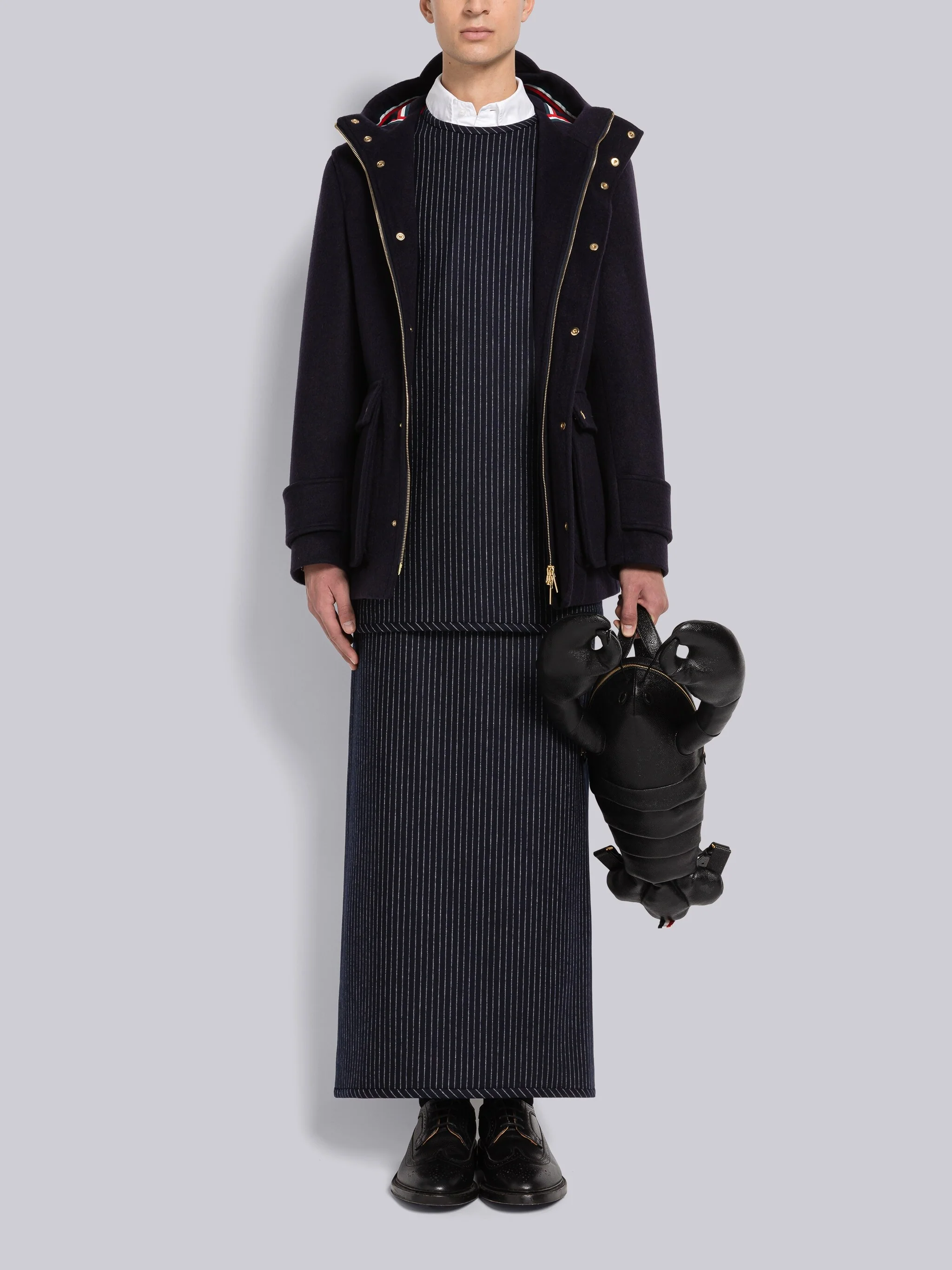 Military Weight Cashmere Snap Front Rain Parka