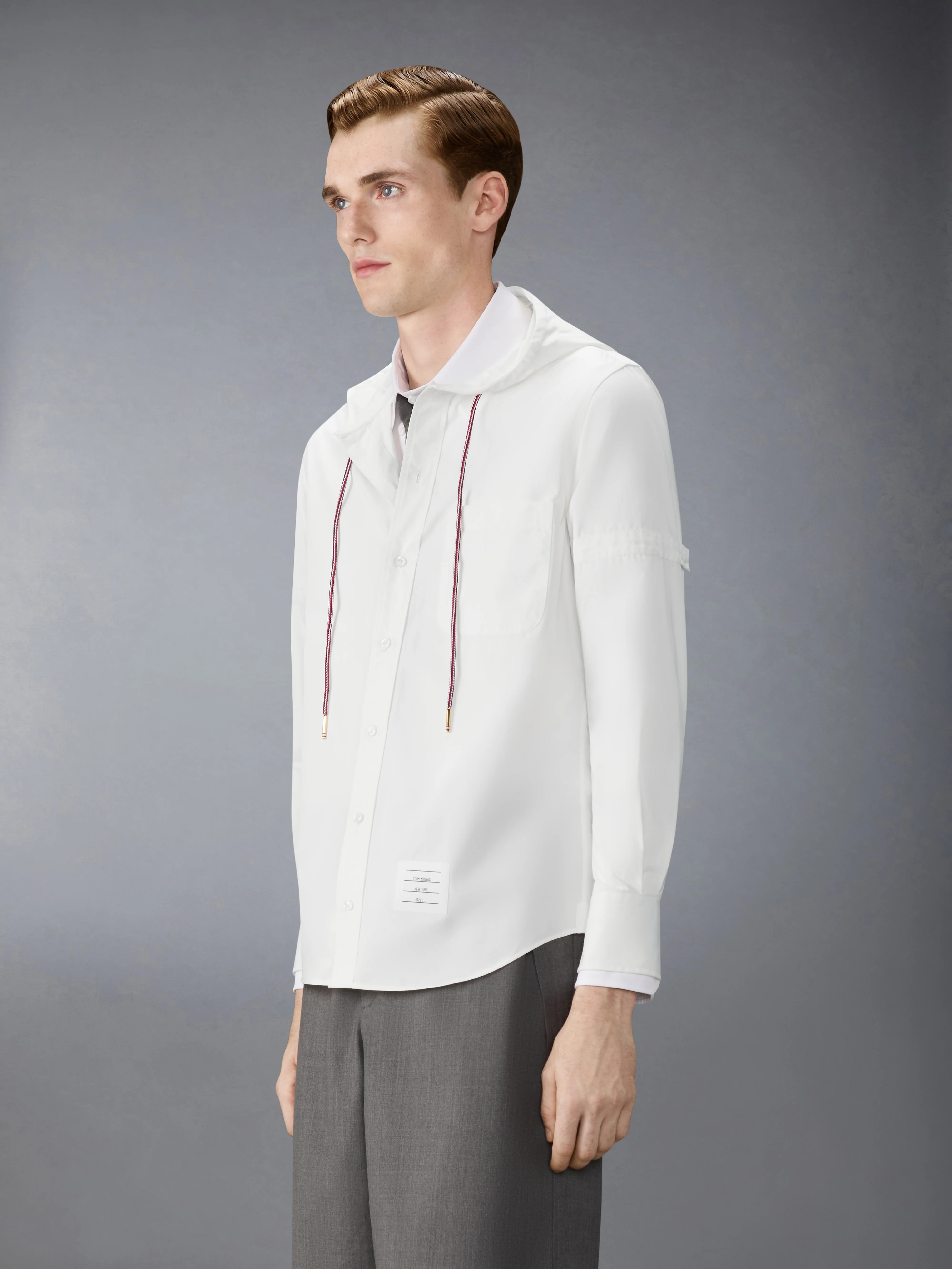 HOODED NYLON ARMBAND SHIRT