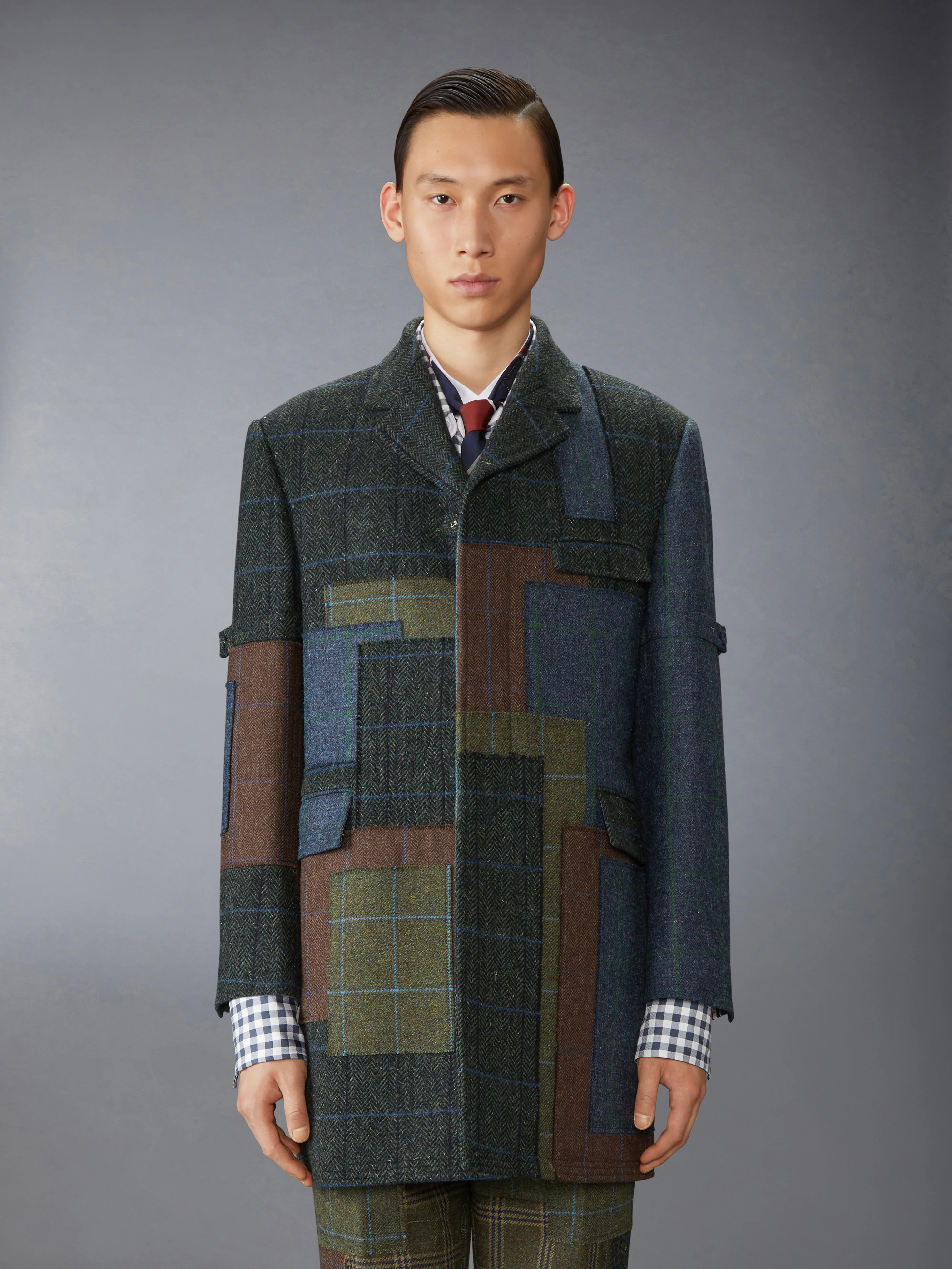HUNTING TWEED CHESTERFIELD ARMBAND JACKET