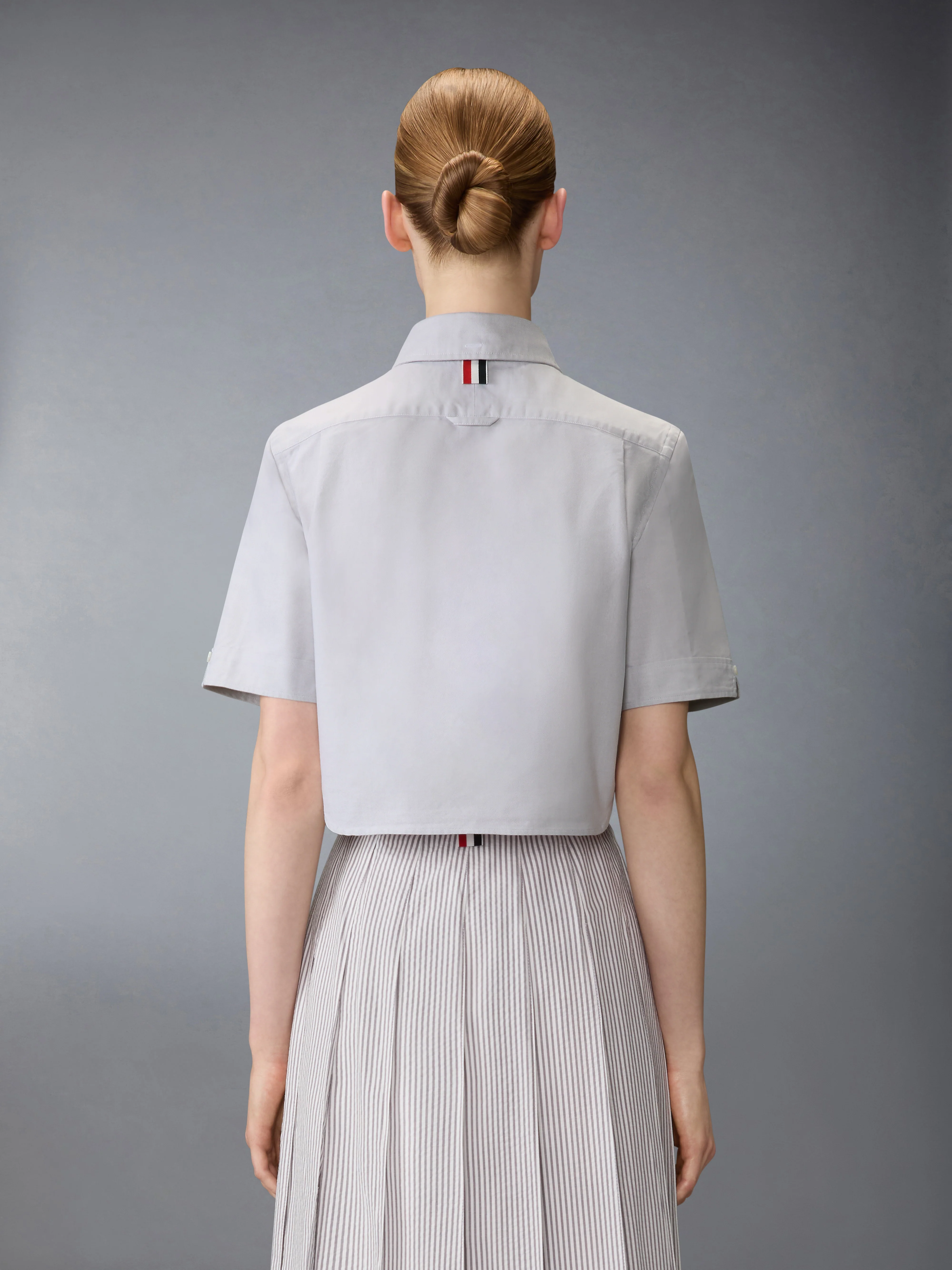 OXFORD CROPPED SHORT SLEEVE SHIRT