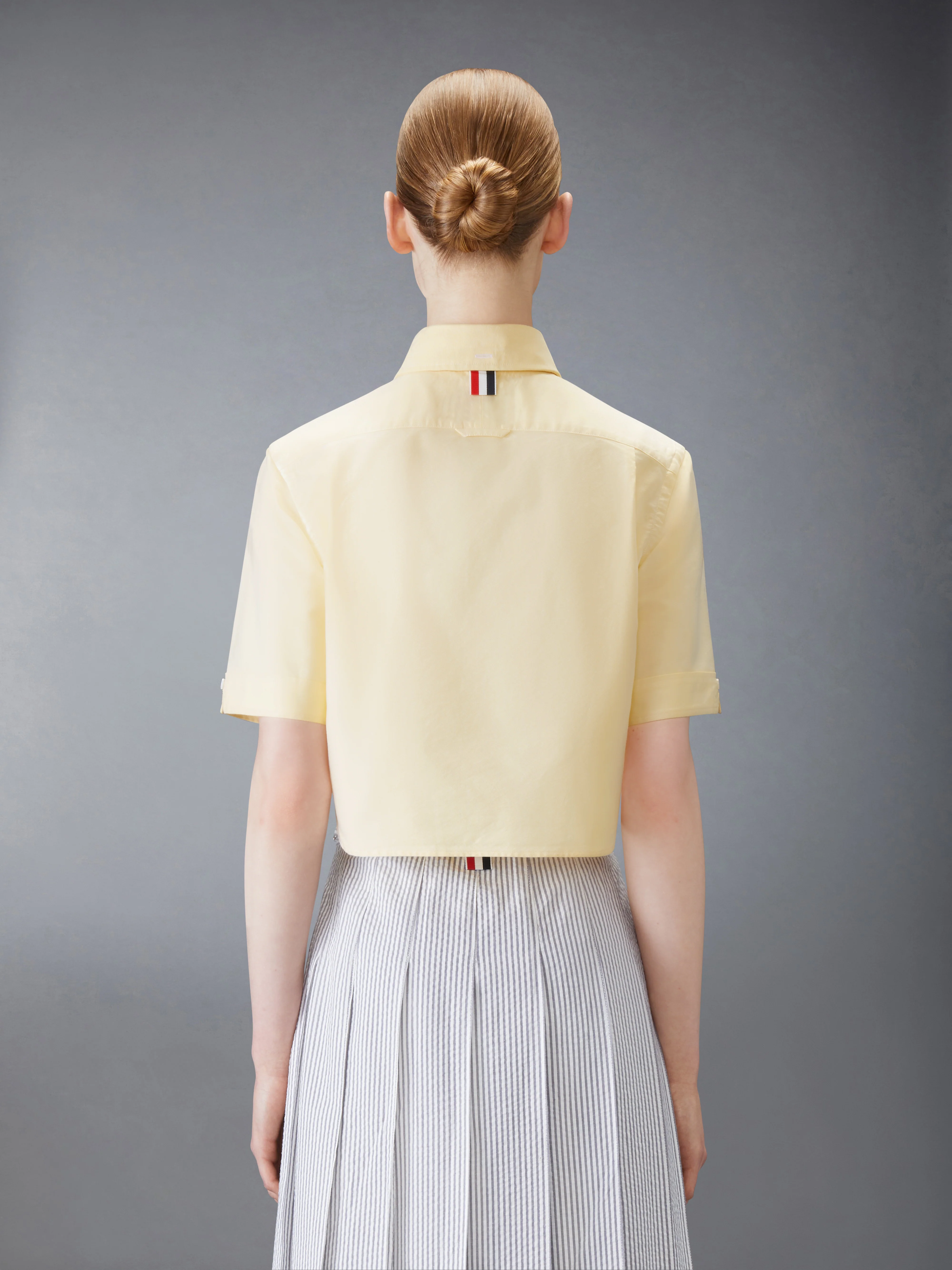OXFORD CROPPED SHORT SLEEVE SHIRT