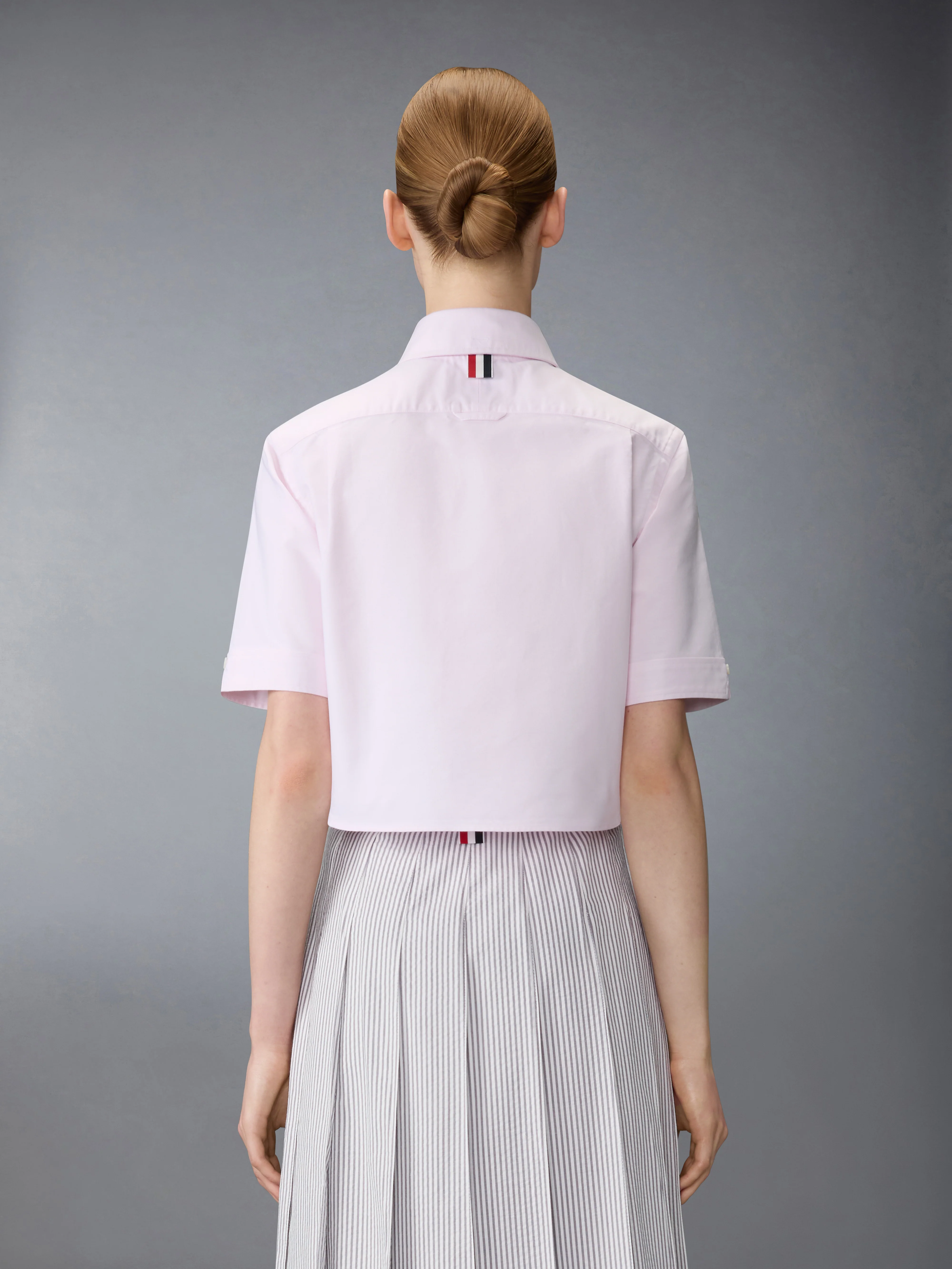 OXFORD CROPPED SHORT SLEEVE SHIRT