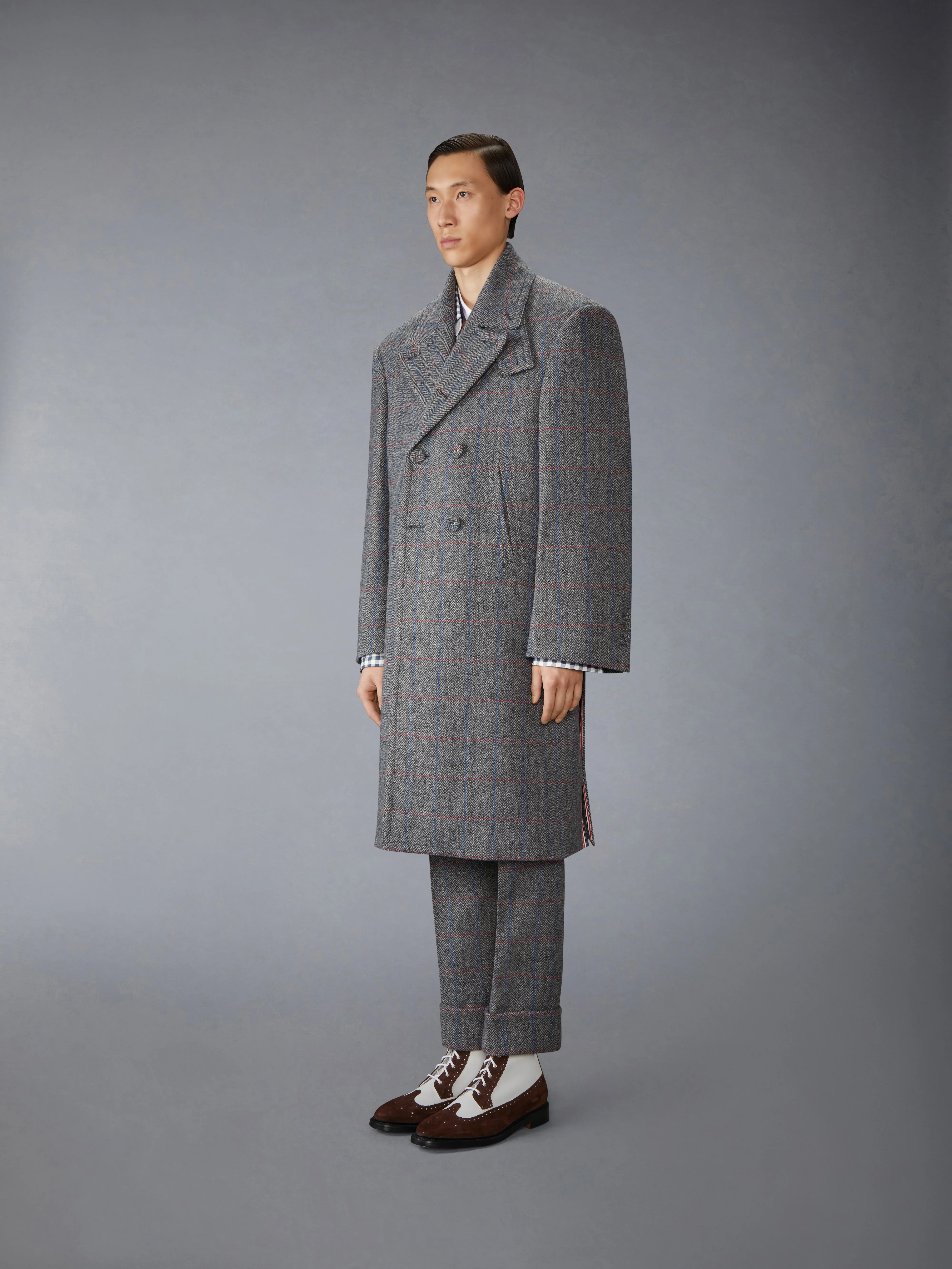 HUNTING TWEED OVERSIZED PEACOAT