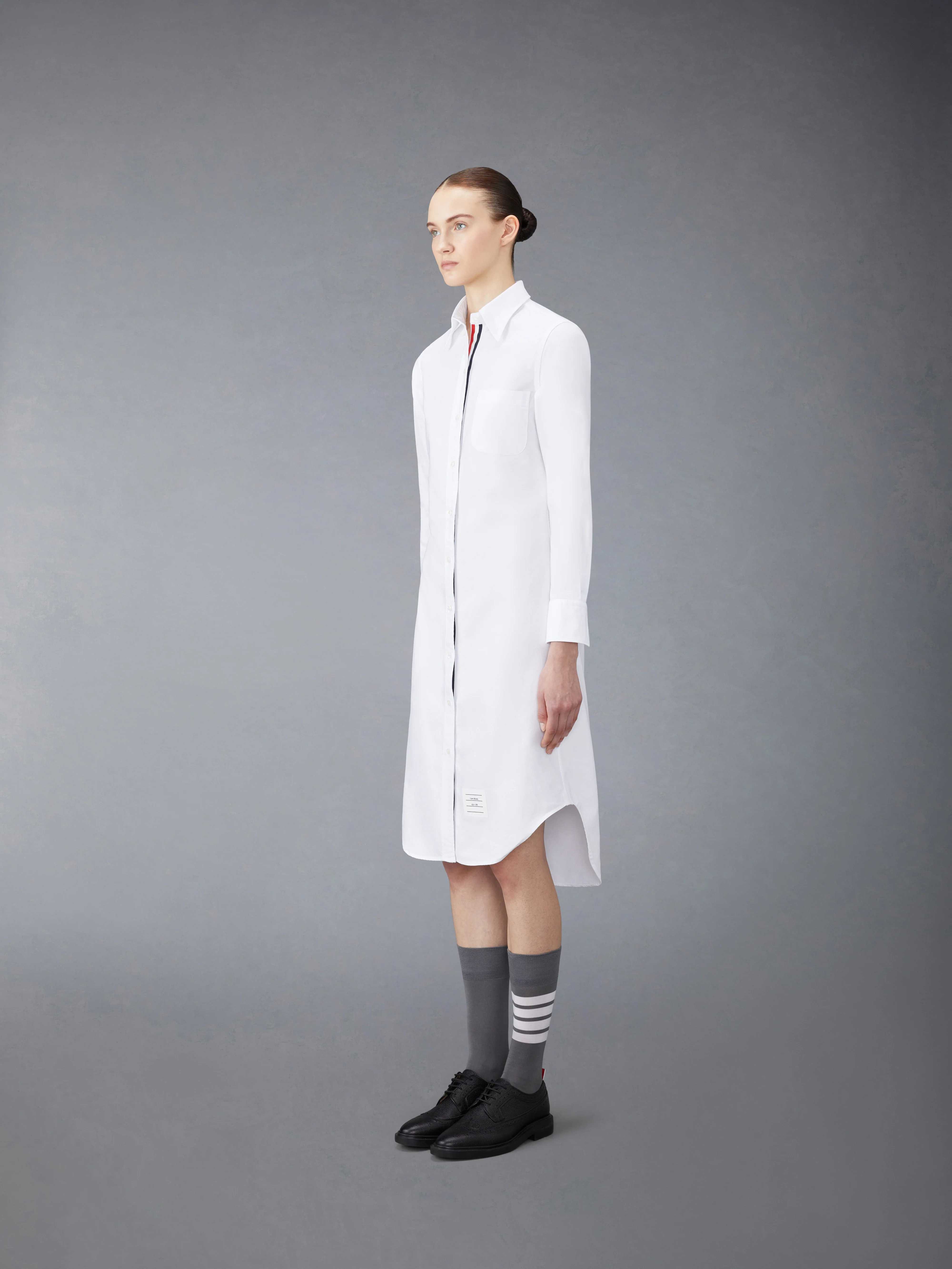 OXFORD GROSGRAIN PLACKET SHIRTDRESS