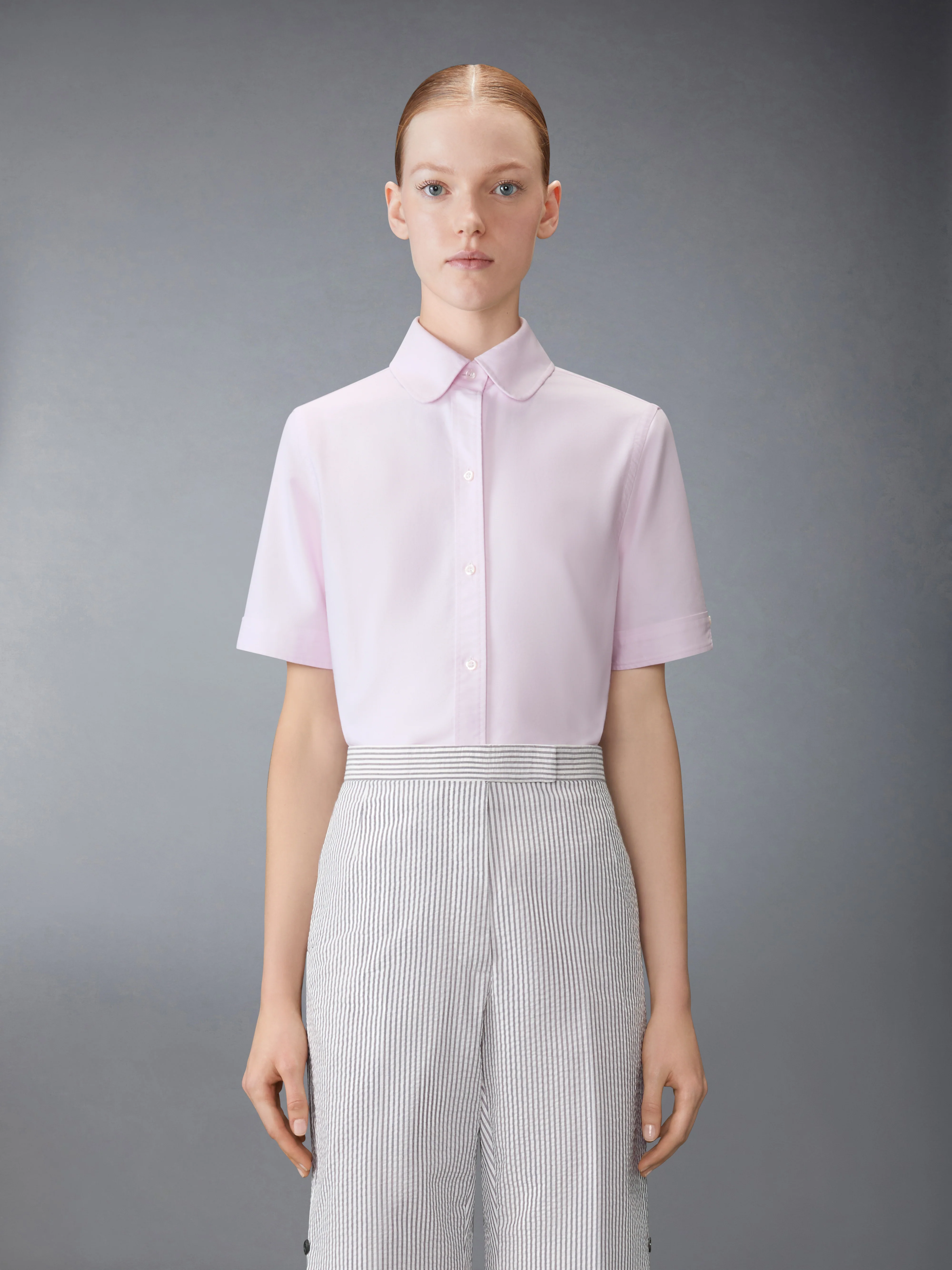 OXFORD ROUND COLLAR SHORT SLEEVE SHIRT