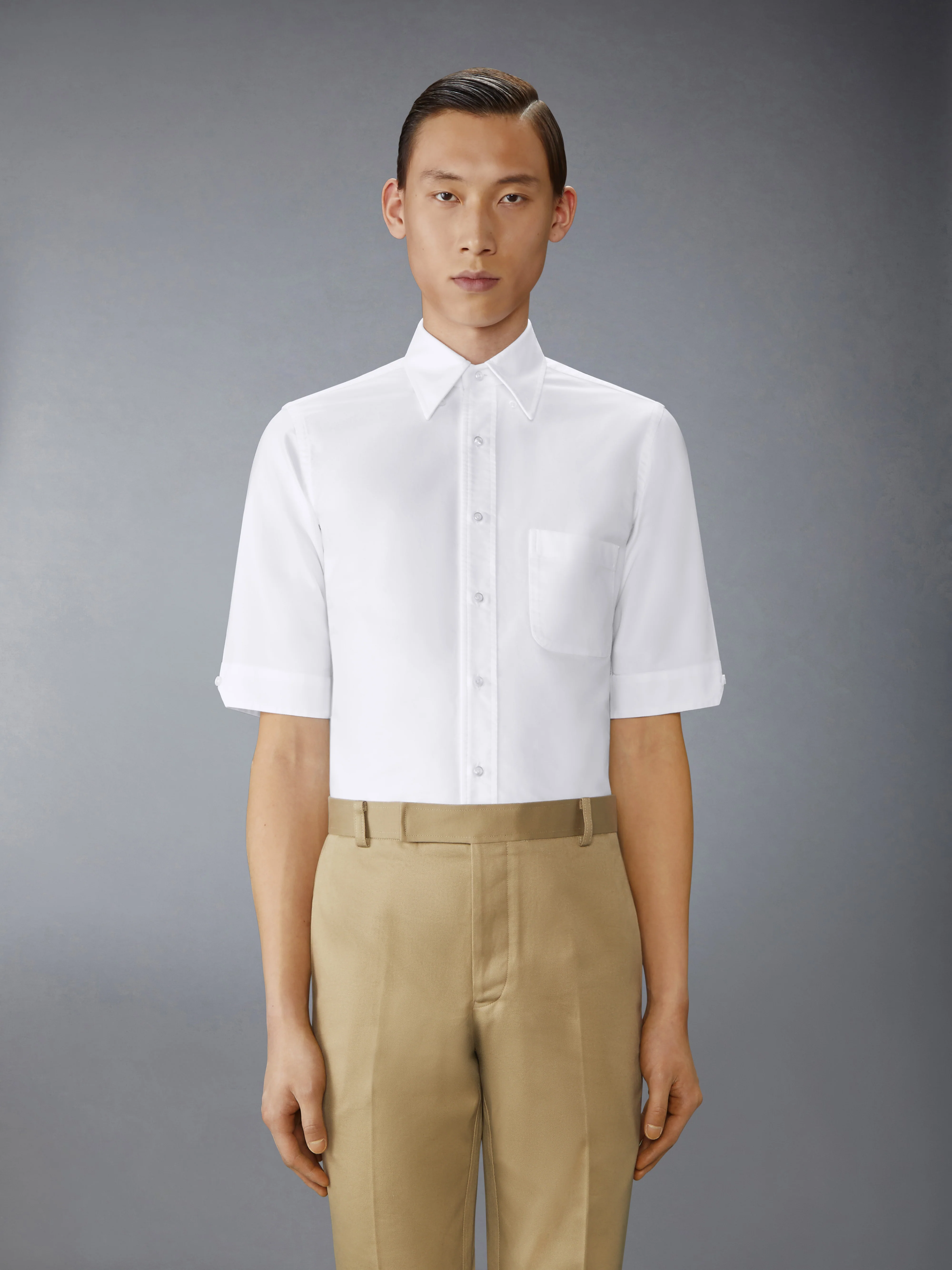 OXFORD RWB GROSGRAIN SHORT SLEEVE SHIRT