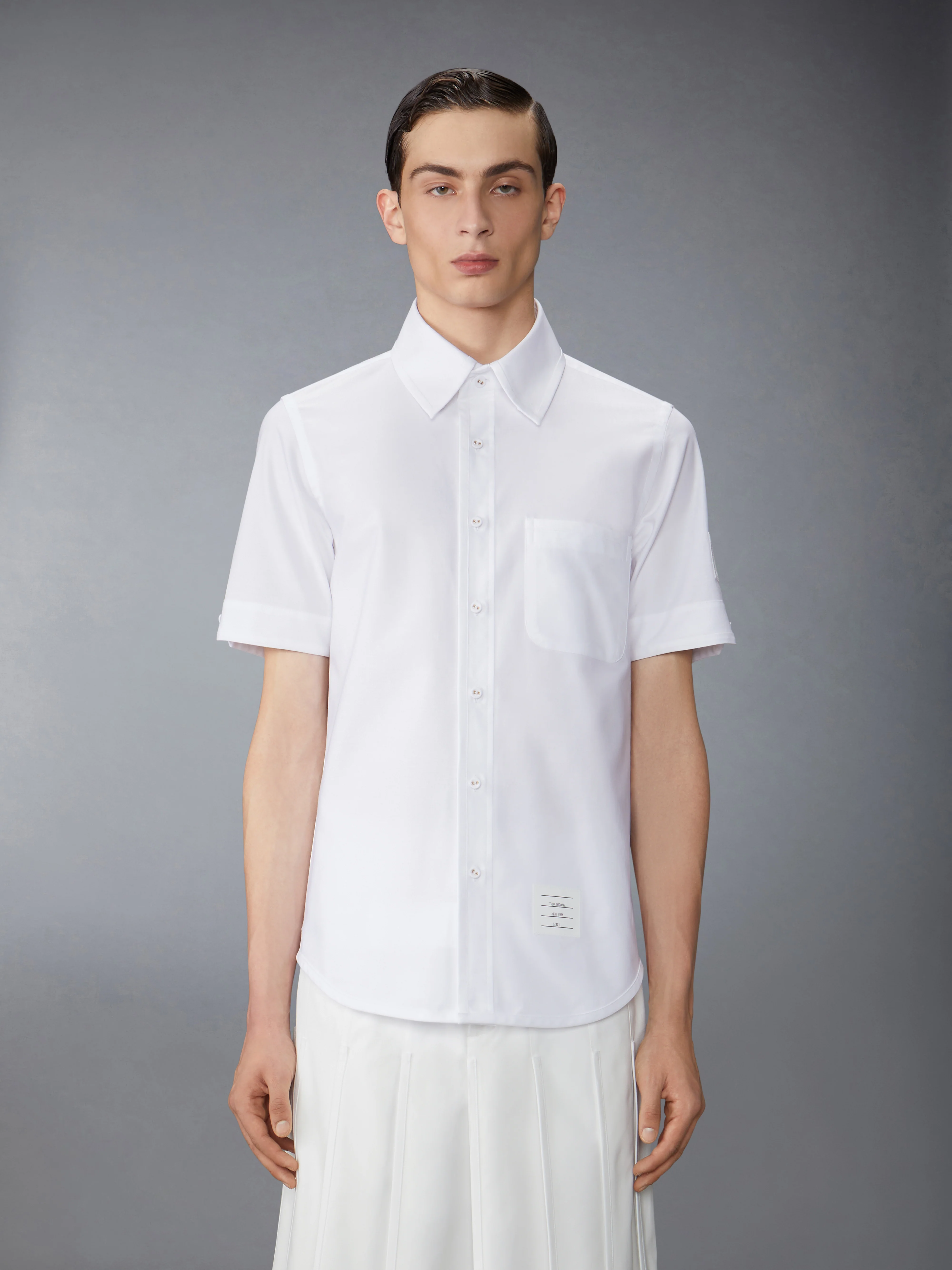 OXFORD SELF TIPPING AND FLAG PATCH SHIRT