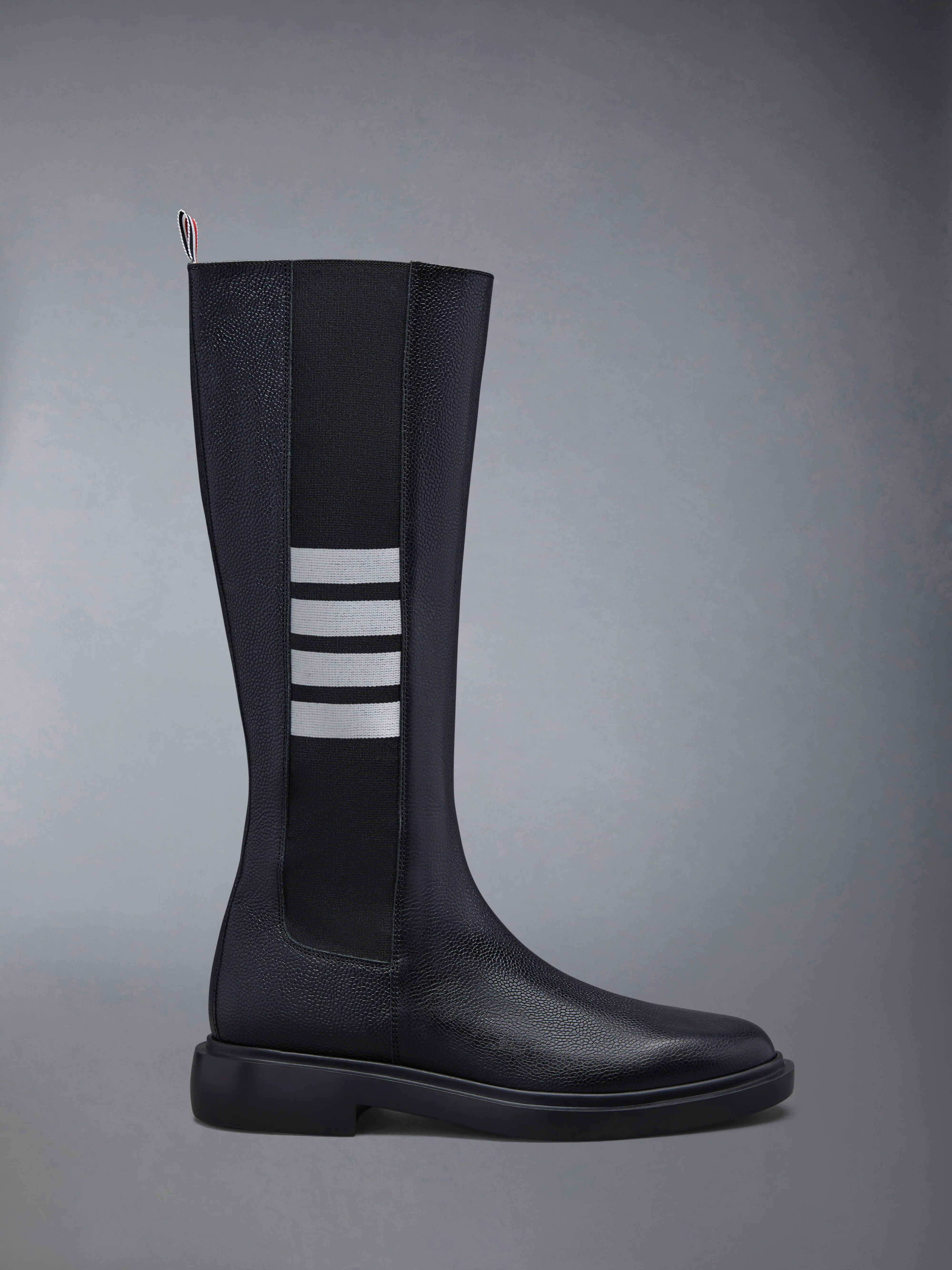 PEBBLE GRAIN 4-BAR KNEE HIGH CHELSEA BOOT