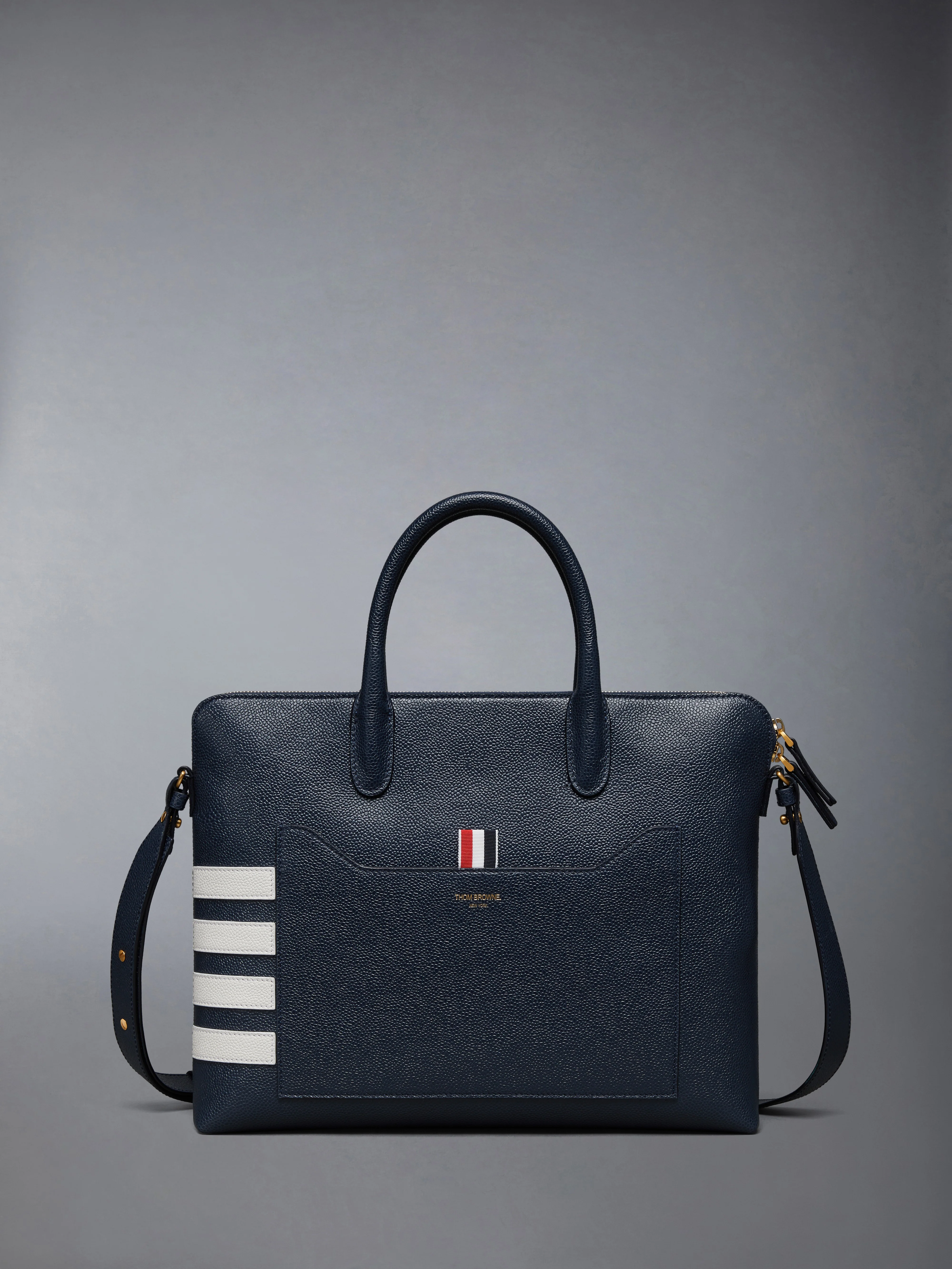 PEBBLE GRAIN 4-BAR SLIM BRIEFCASE