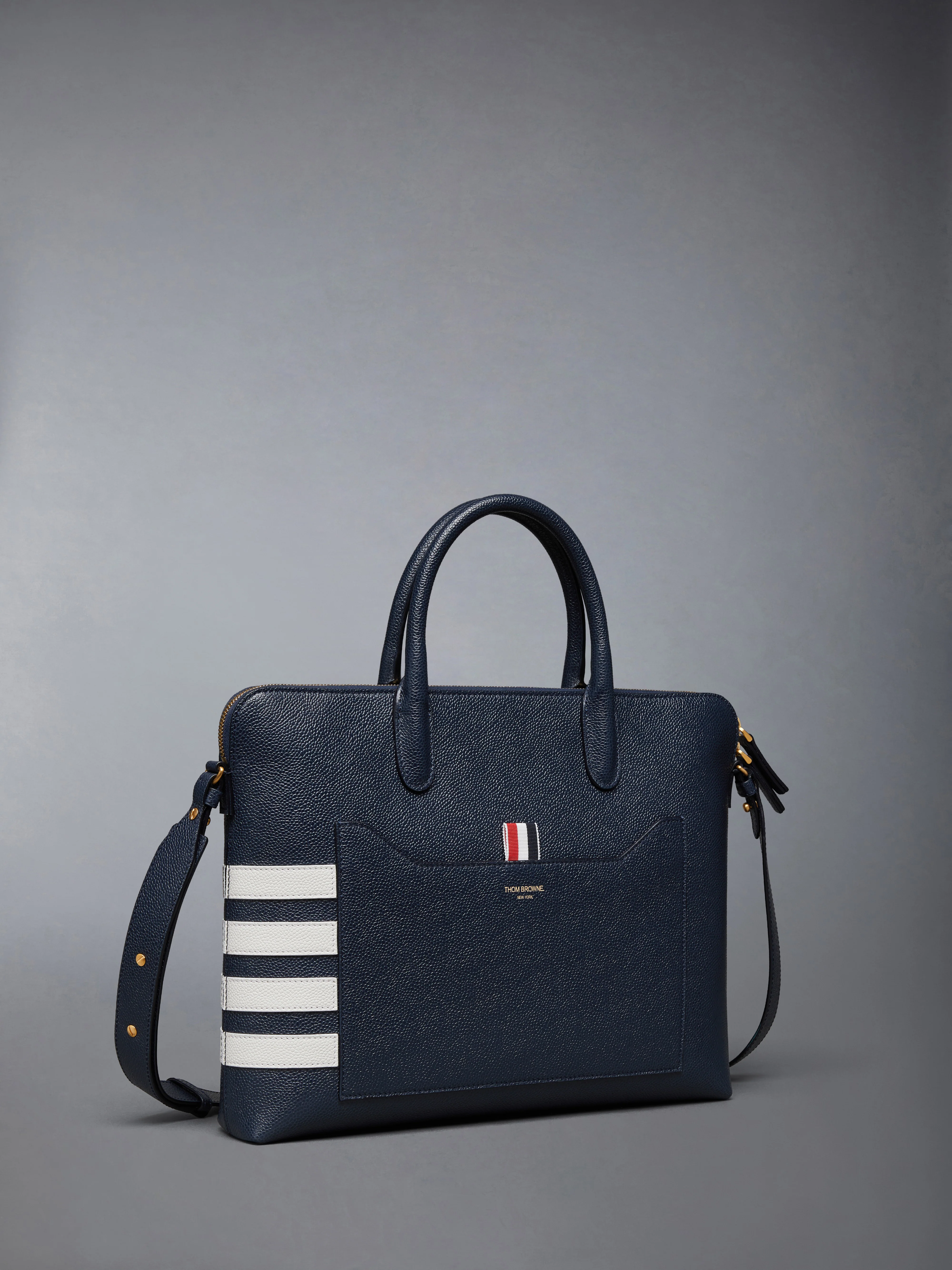 PEBBLE GRAIN 4-BAR SLIM BRIEFCASE